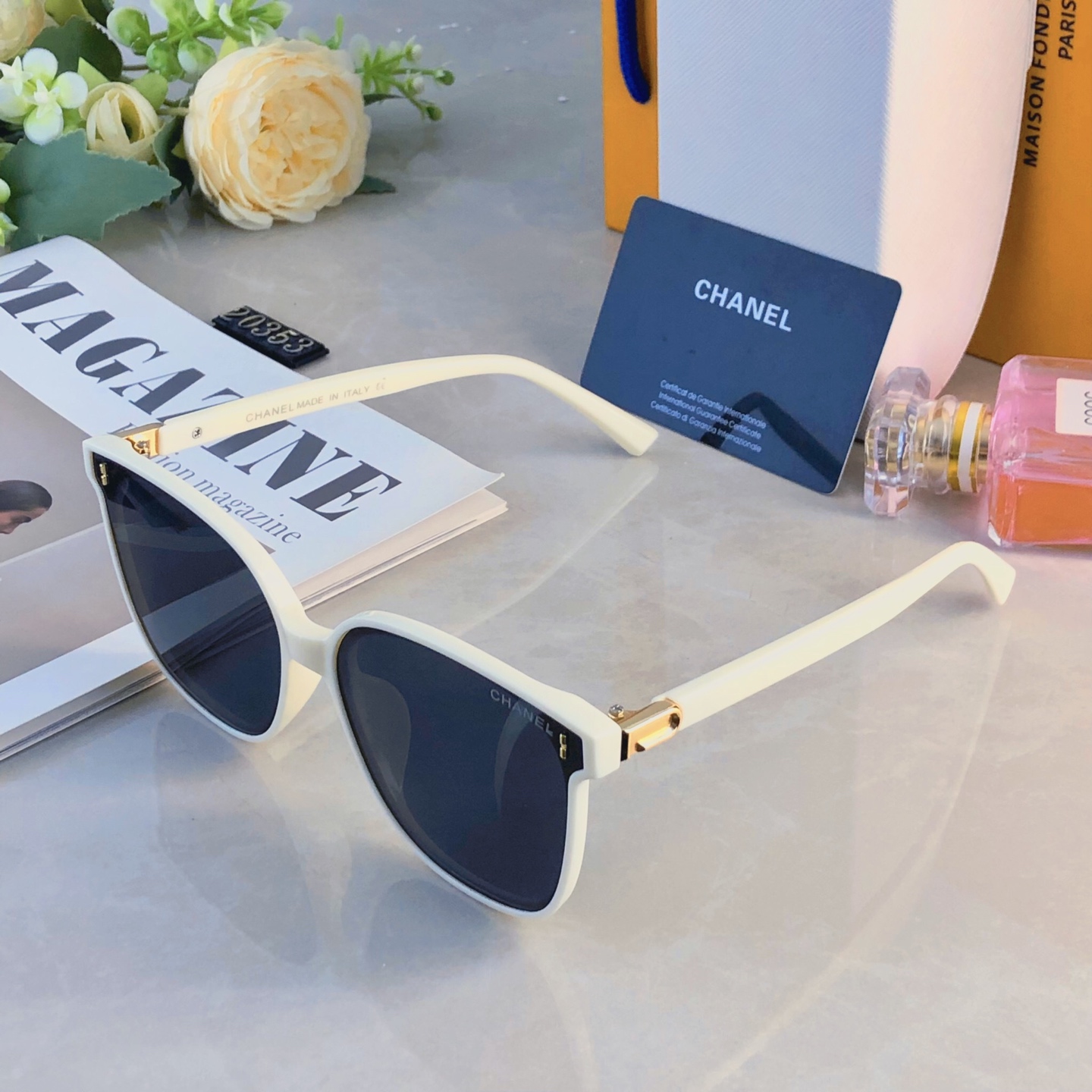 。。Chane*墨镜女款2026新款气质高级感圆脸显瘦防晒开车遮阳大方框太阳眼镜