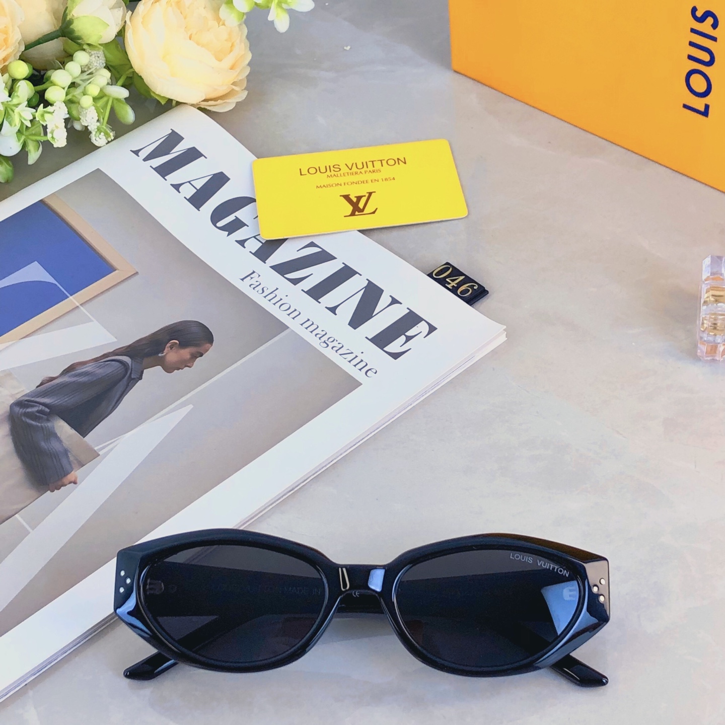 。。Louis vuitto*2026新款韩版猫眼墨镜复古高级感ins圆脸时尚太阳镜防紫外线