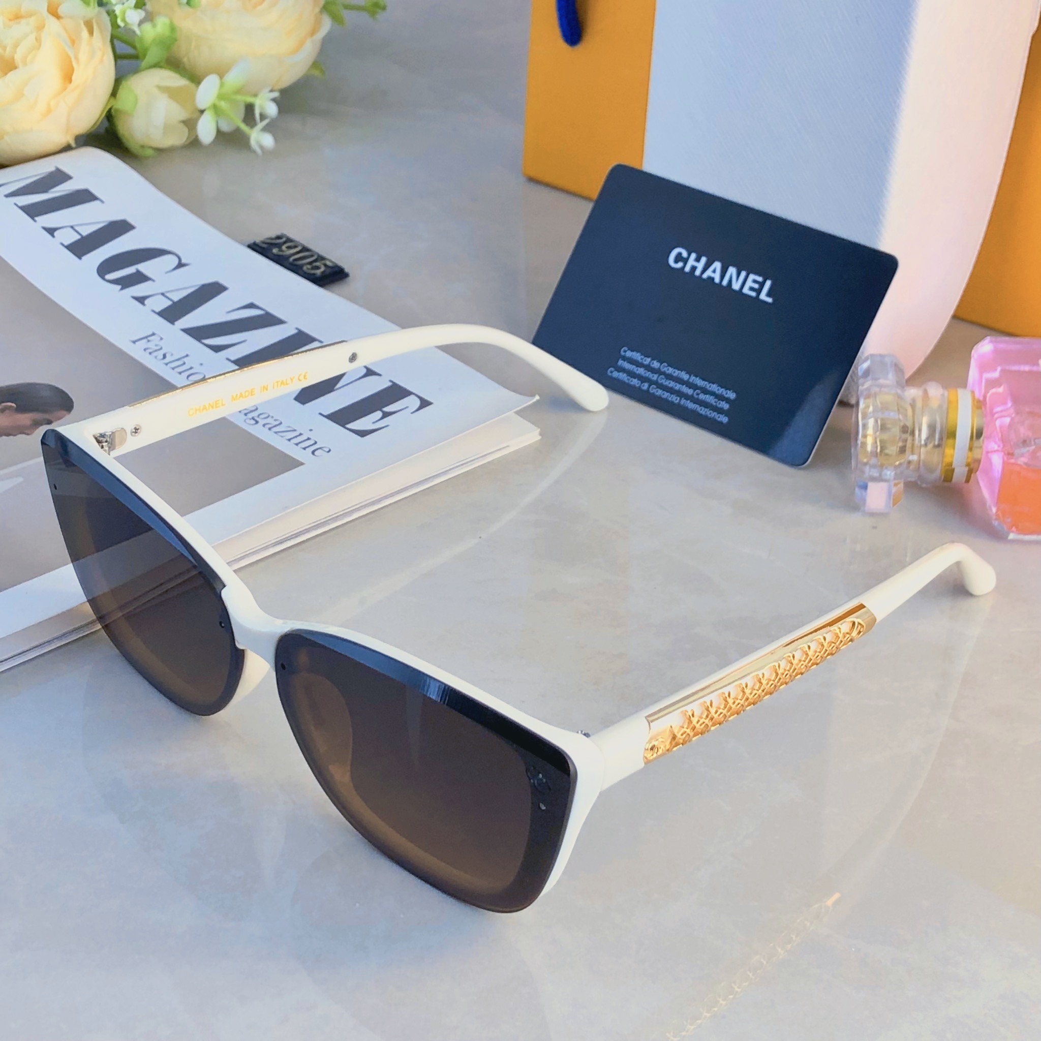 。。Chane*时尚太阳镜女素颜神器个性防紫外线遮阳墨镜高级ins太阳眼镜