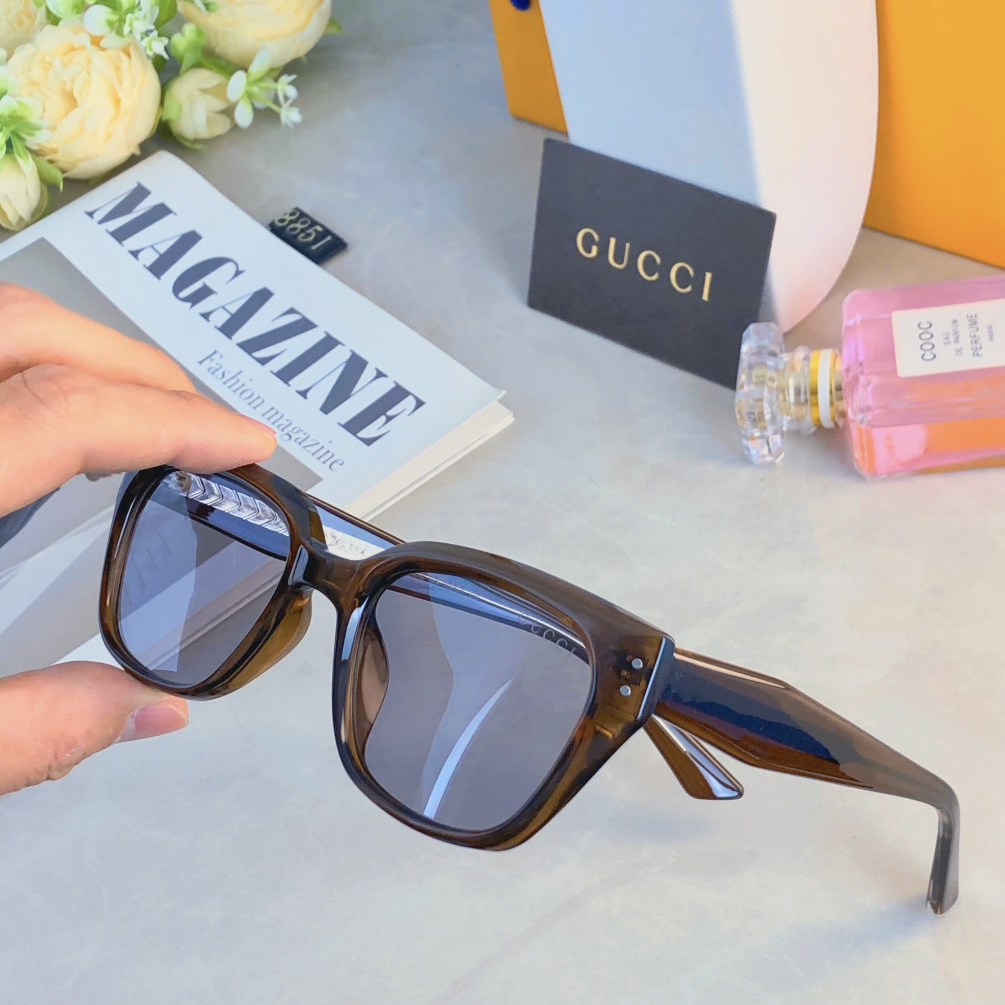 。。Gucc*ins太阳镜超酷墨镜男女度假遮阳眼镜大脸显瘦