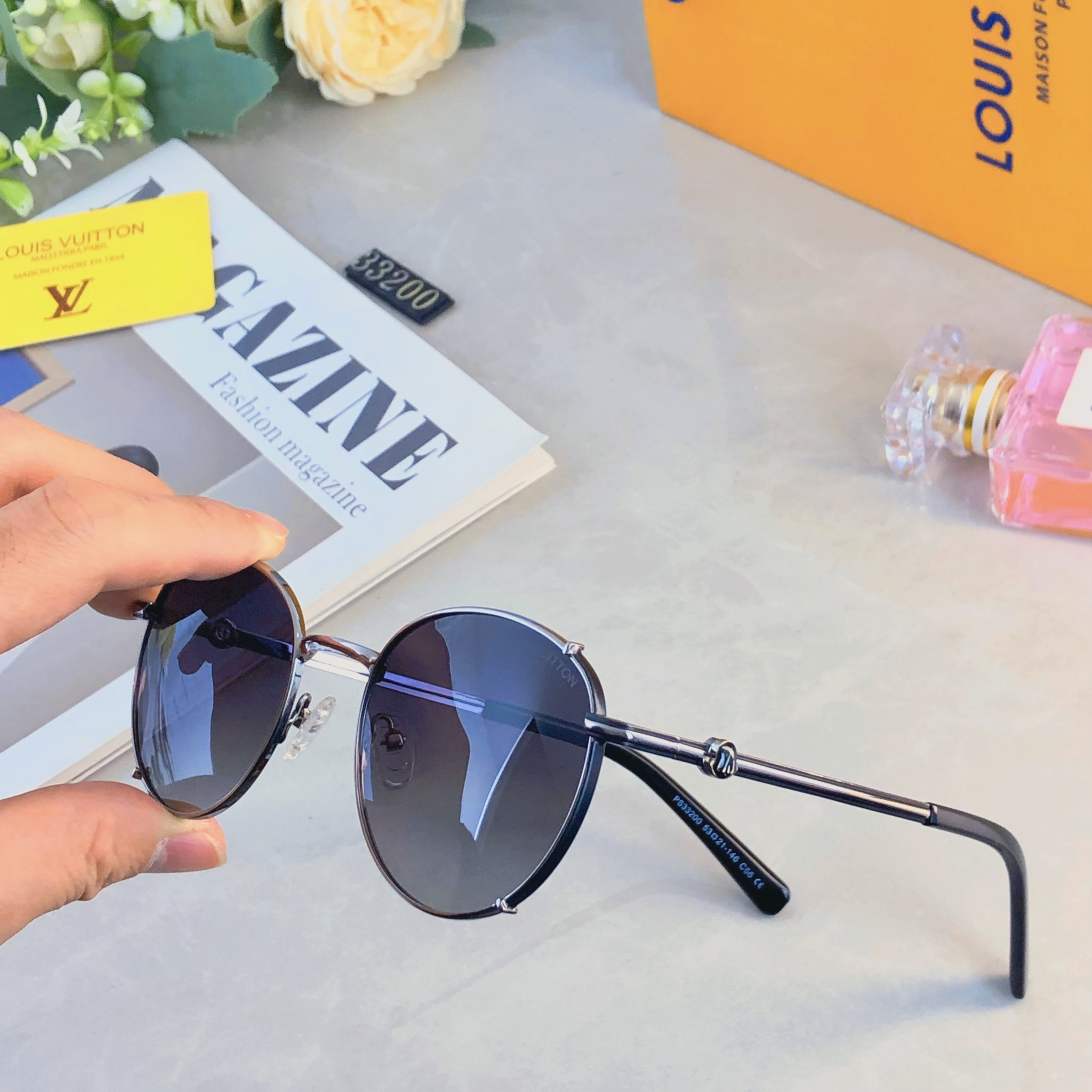 。。Louis vuitto*欧美复古潮流墨镜女偏光金属遮阳太阳镜防晒防紫外线眼镜