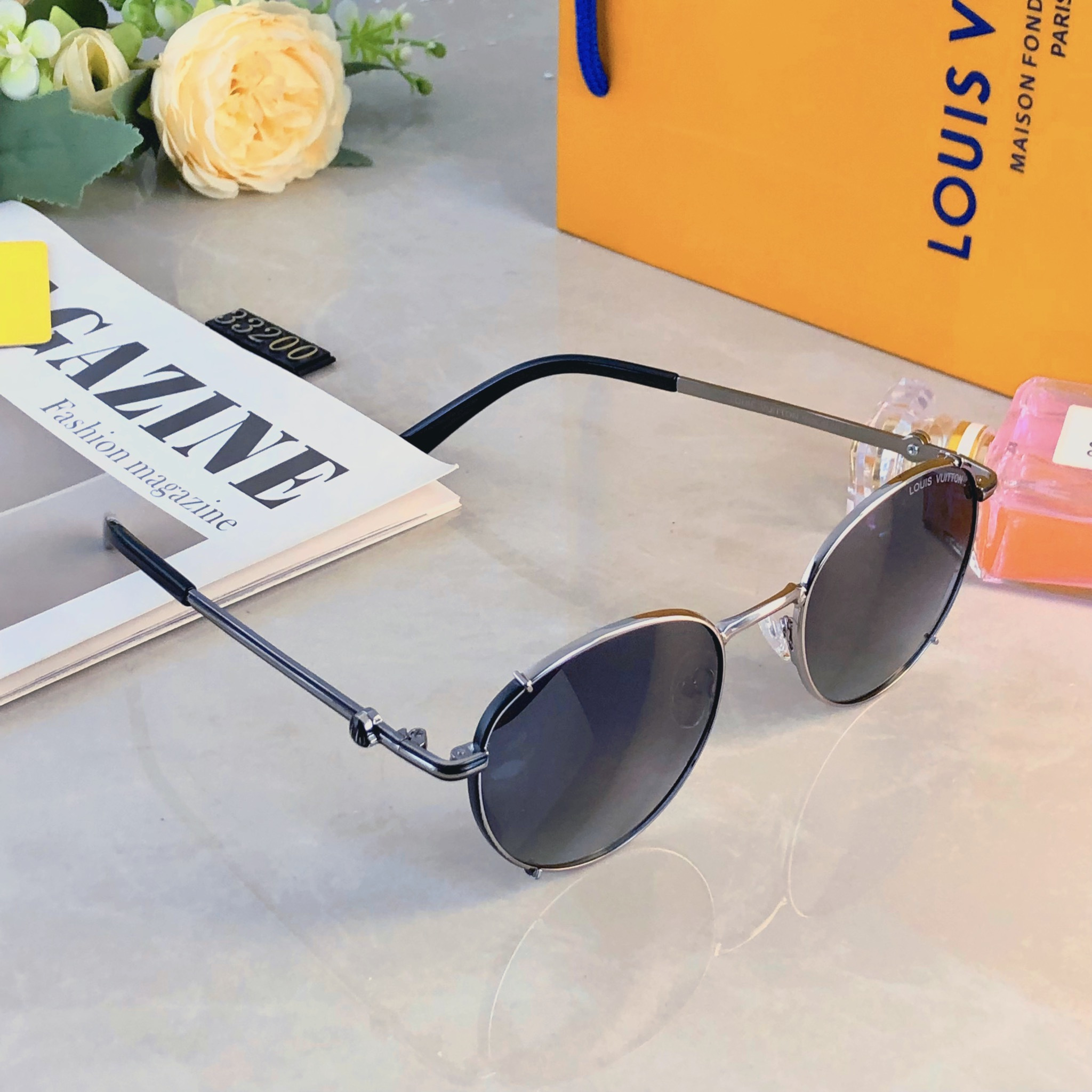 。。Louis vuitto*欧美复古潮流墨镜女偏光金属遮阳太阳镜防晒防紫外线眼镜
