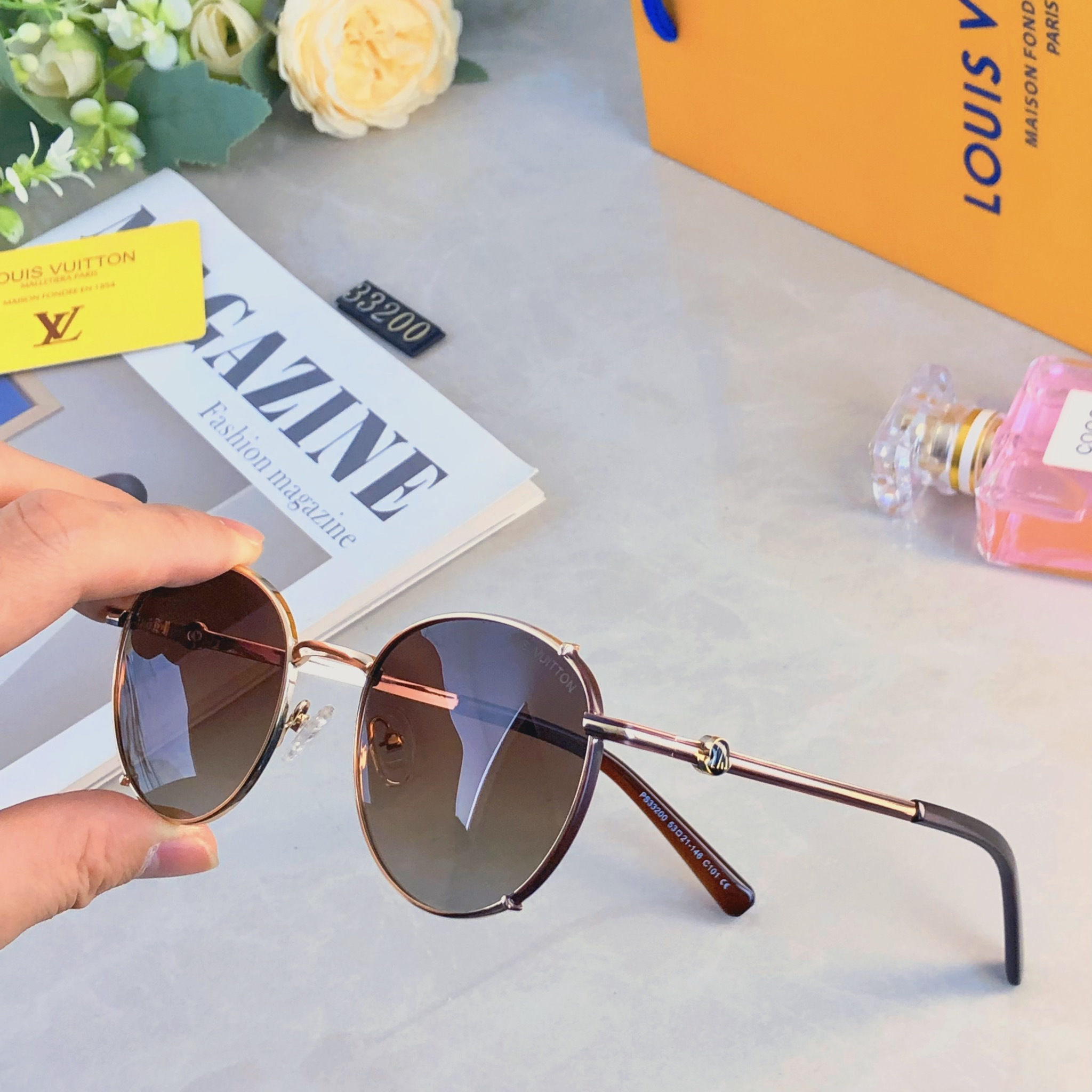 。。Louis vuitto*欧美复古潮流墨镜女偏光金属遮阳太阳镜防晒防紫外线眼镜