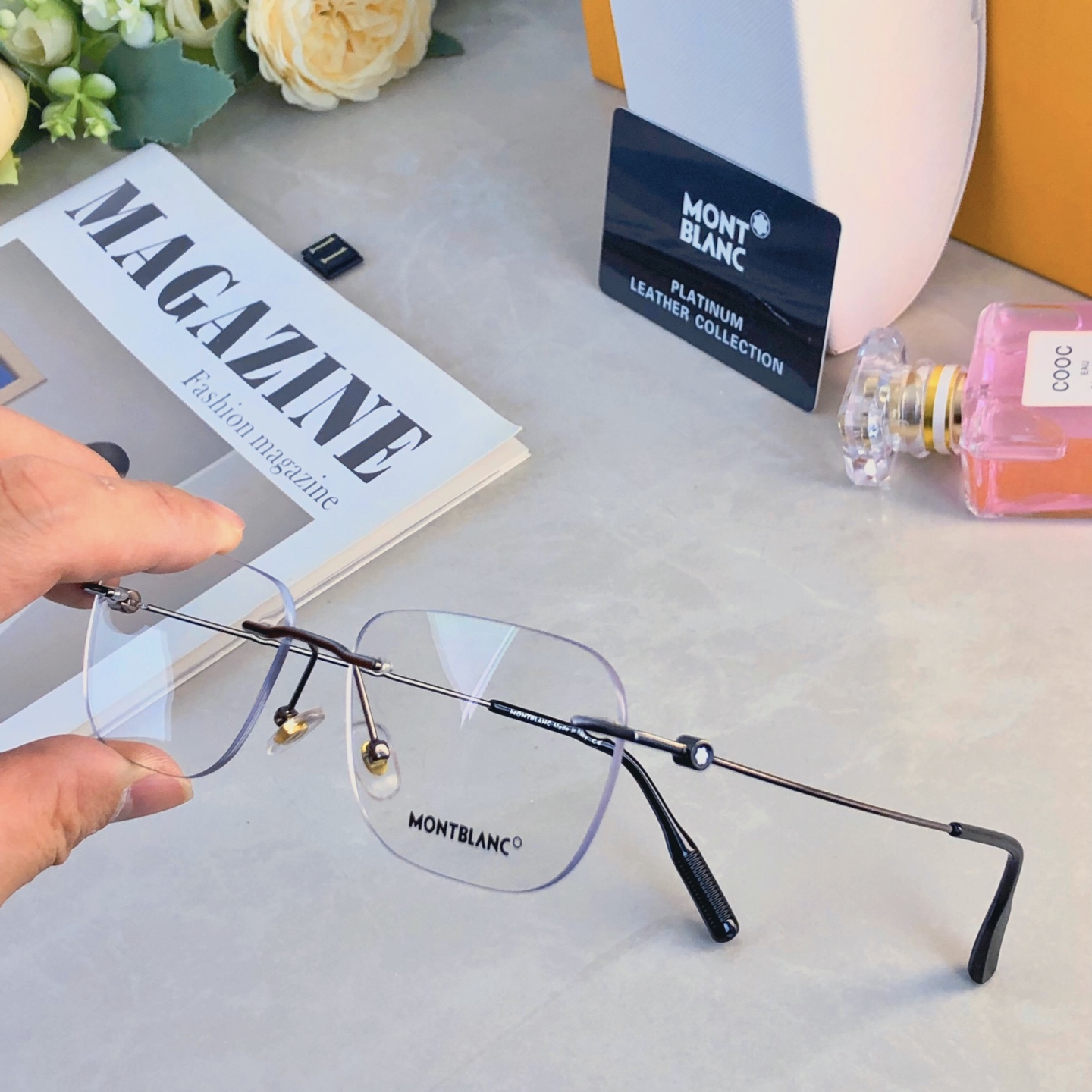 。。Mont Blan*高端商务无框眼镜金丝无边框近视眼镜框超轻舒适简约时尚