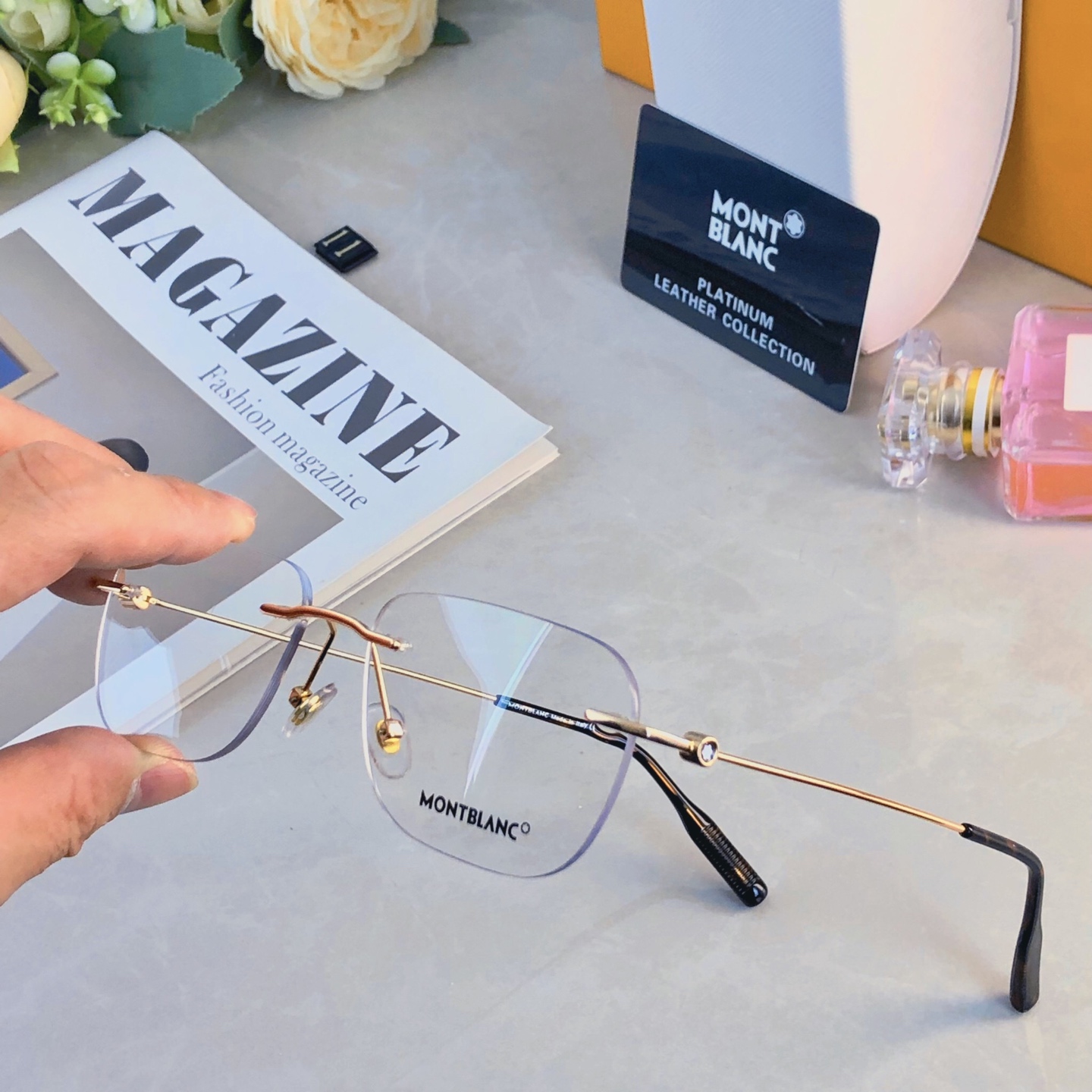 。。Mont Blan*高端商务无框眼镜金丝无边框近视眼镜框超轻舒适简约时尚
