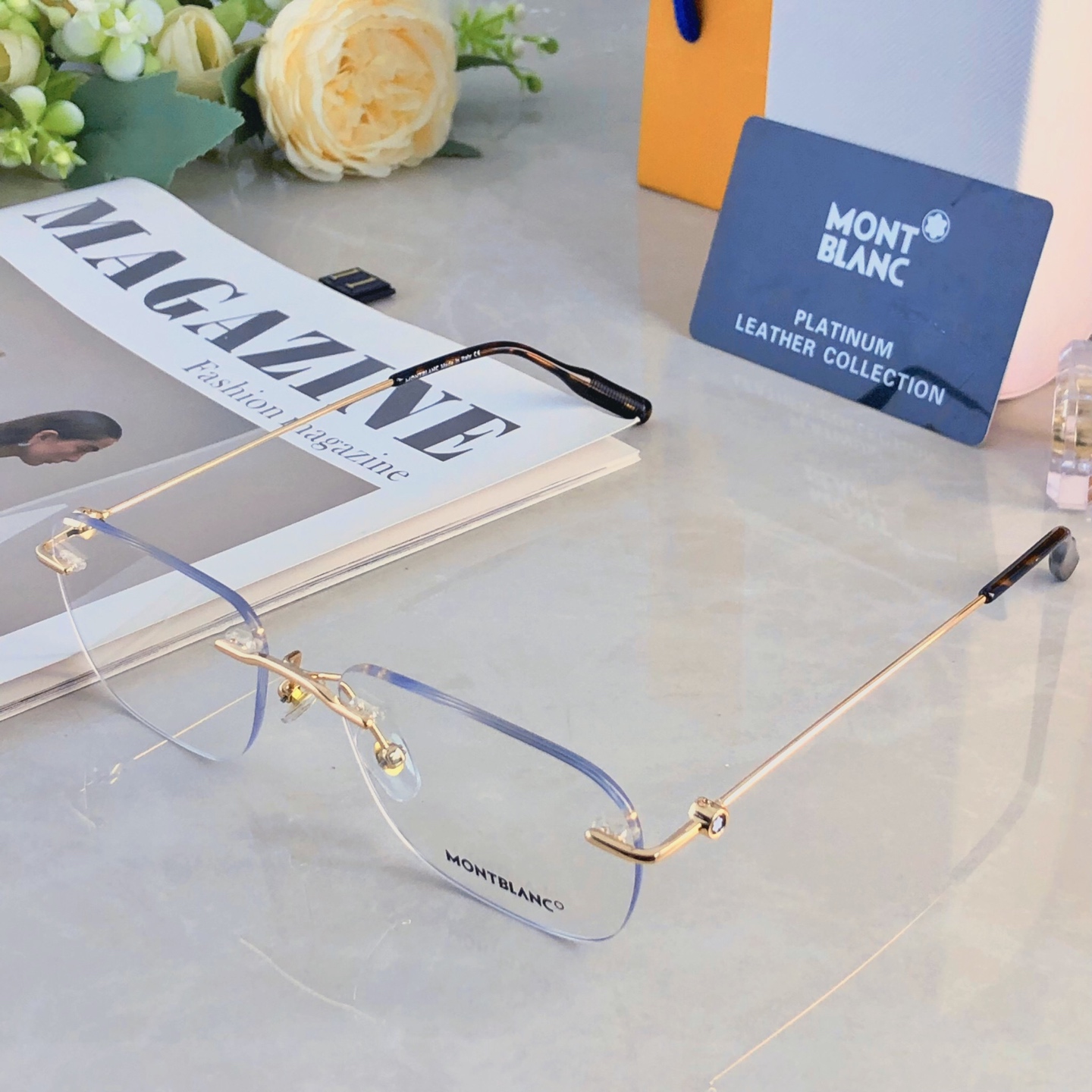 。。Mont Blan*高端商务无框眼镜金丝无边框近视眼镜框超轻舒适简约时尚