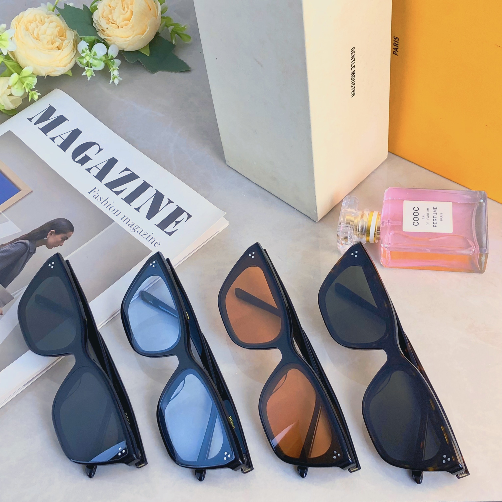 。。钟楚曦同款墨镜女士2026高级感复古猫眼防紫外线百搭太阳眼镜男