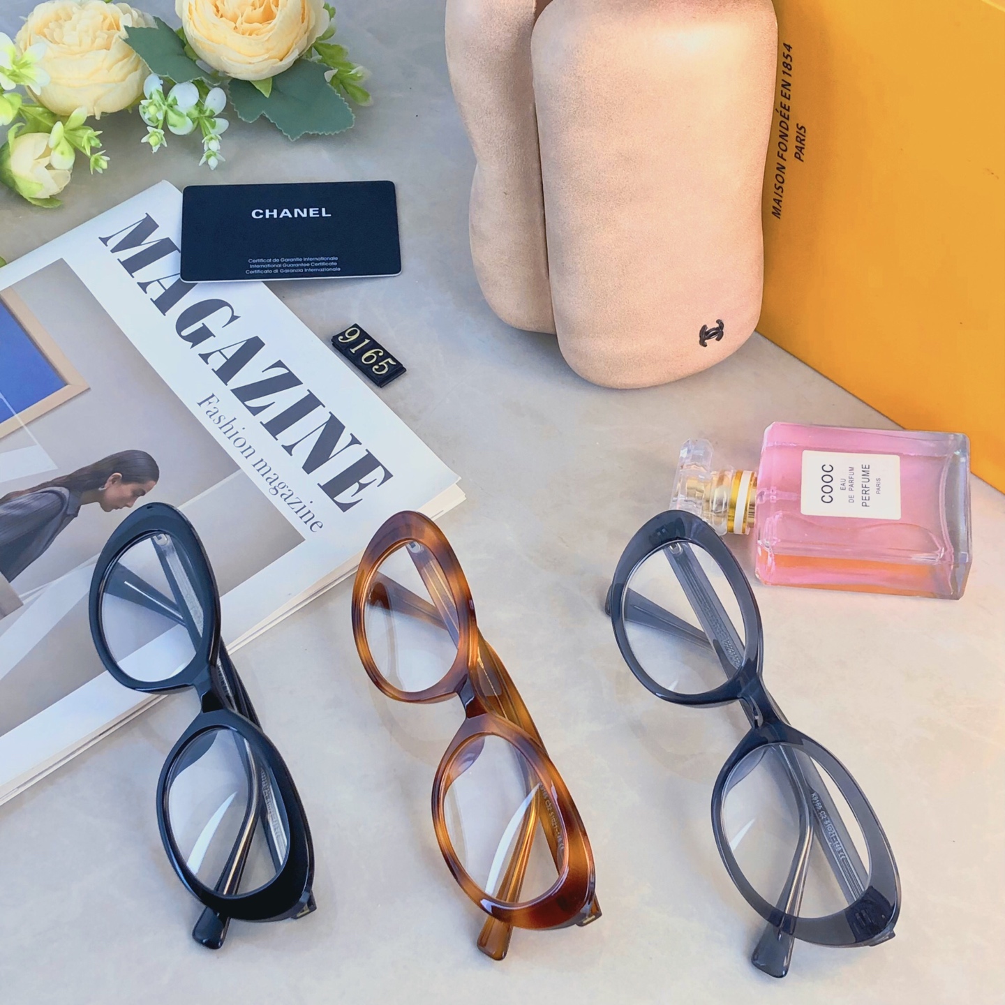 。。Chane*复古猫眼椭圆形眼镜框女韩版时髦氛围感粗框素颜眼镜架