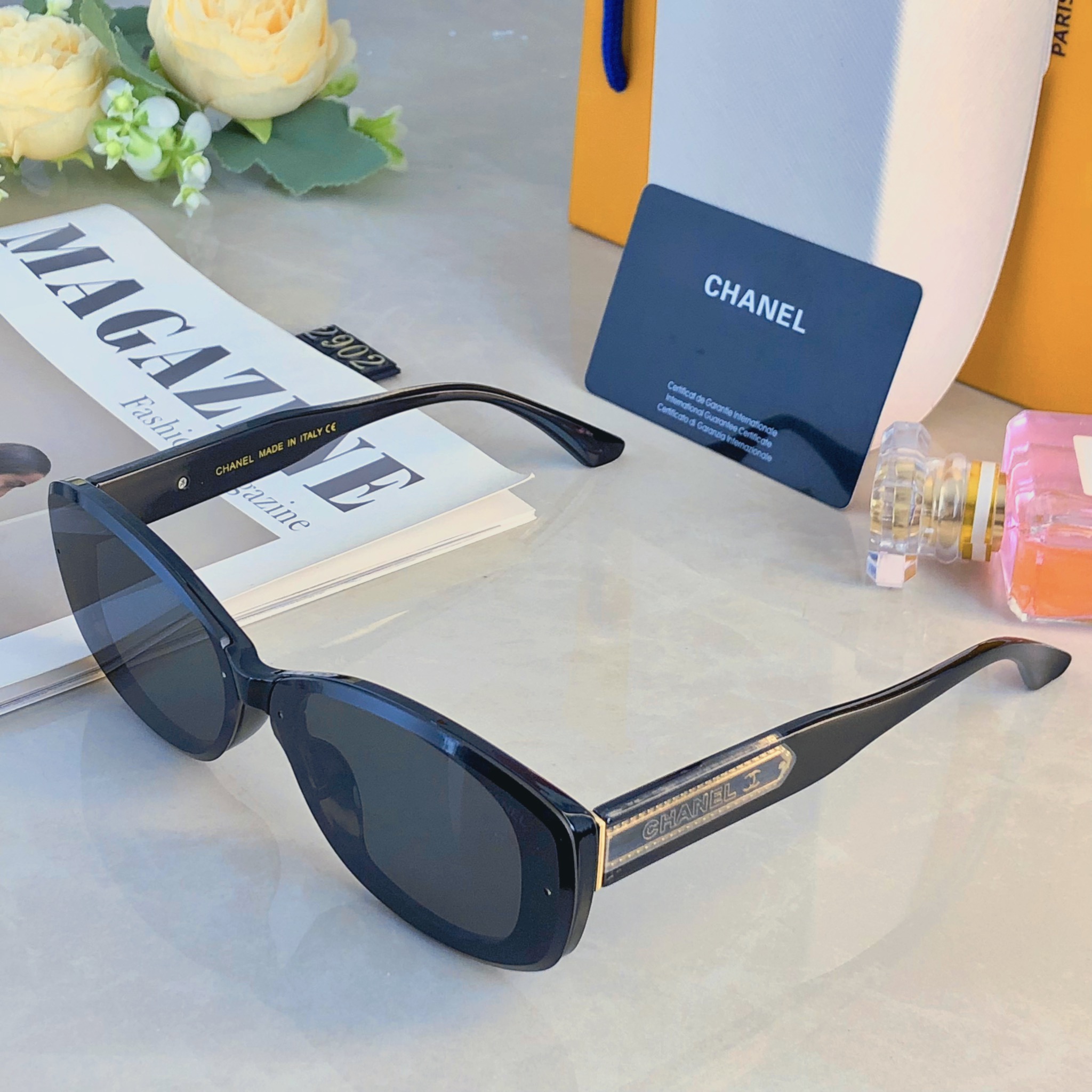 。。Chane*小香墨镜女时尚潮流防紫外线复古辣妹旅行防晒开车高颜值太阳镜