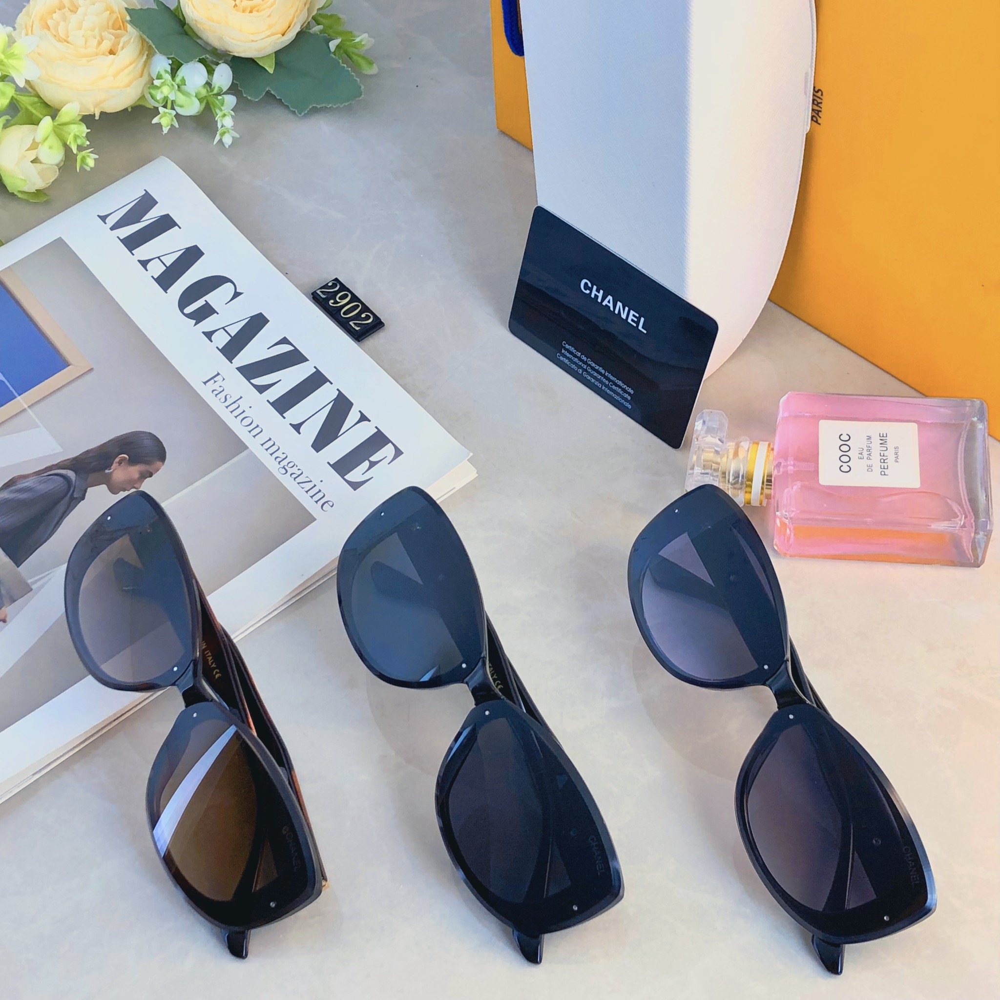 。。Chane*小香墨镜女时尚潮流防紫外线复古辣妹旅行防晒开车高颜值太阳镜