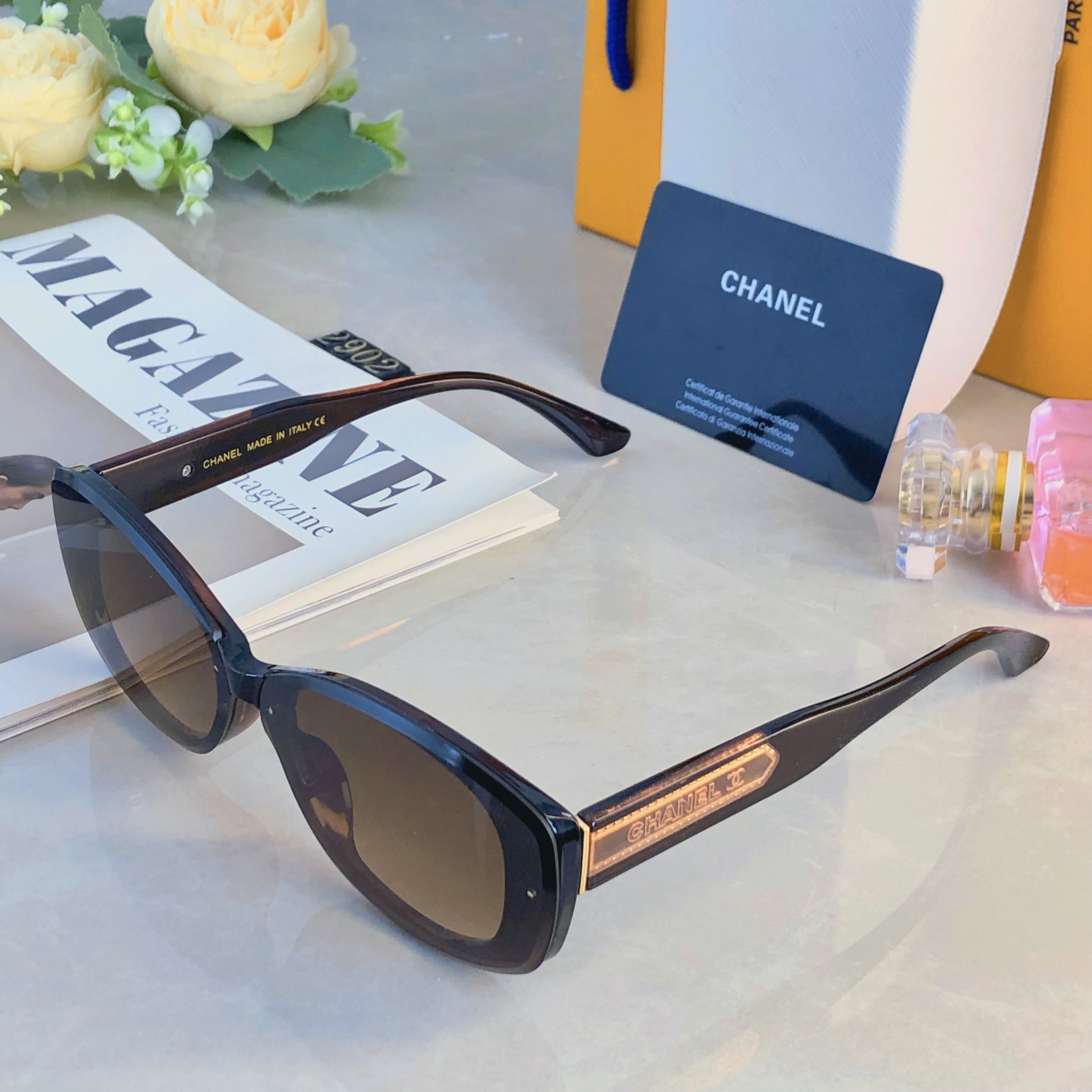 。。Chane*小香墨镜女时尚潮流防紫外线复古辣妹旅行防晒开车高颜值太阳镜