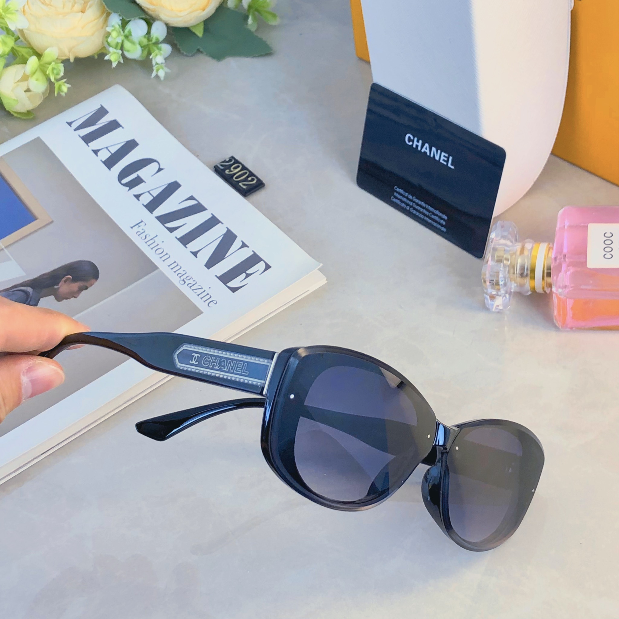 。。Chane*小香墨镜女时尚潮流防紫外线复古辣妹旅行防晒开车高颜值太阳镜