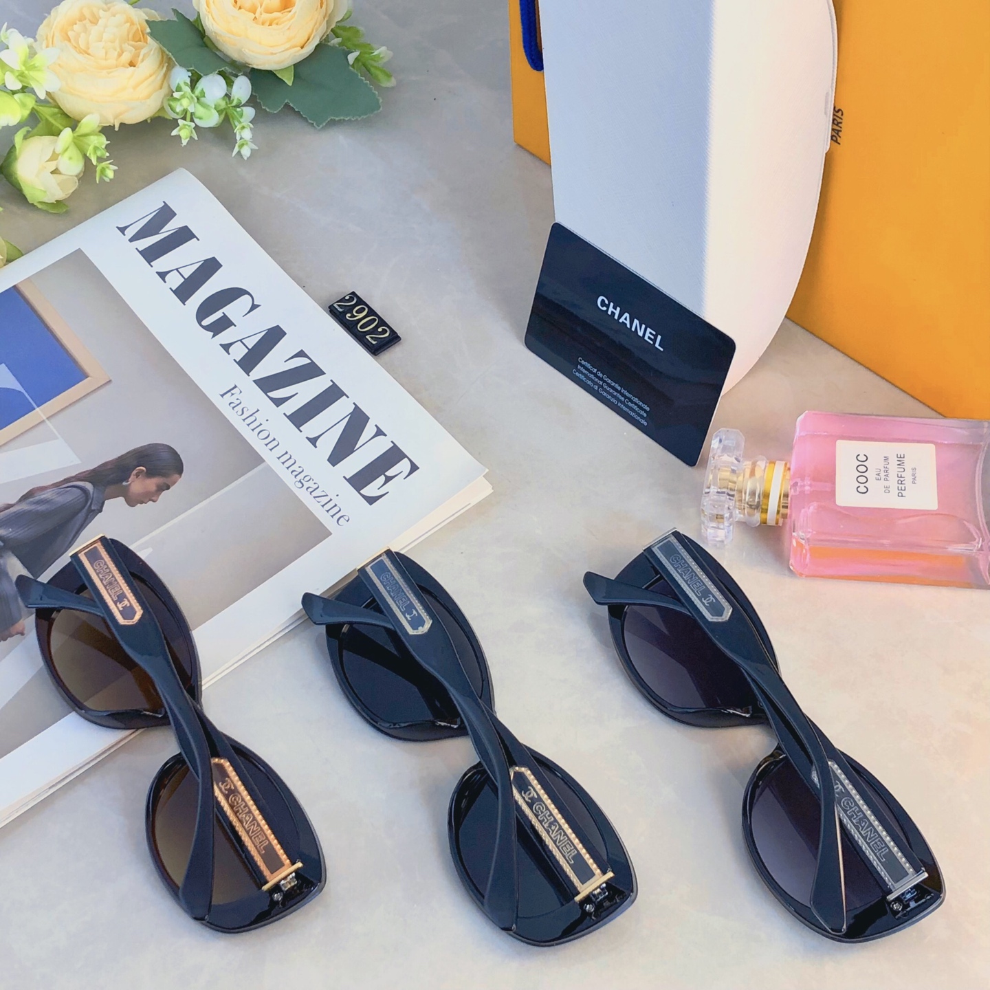 。。Chane*小香墨镜女时尚潮流防紫外线复古辣妹旅行防晒开车高颜值太阳镜