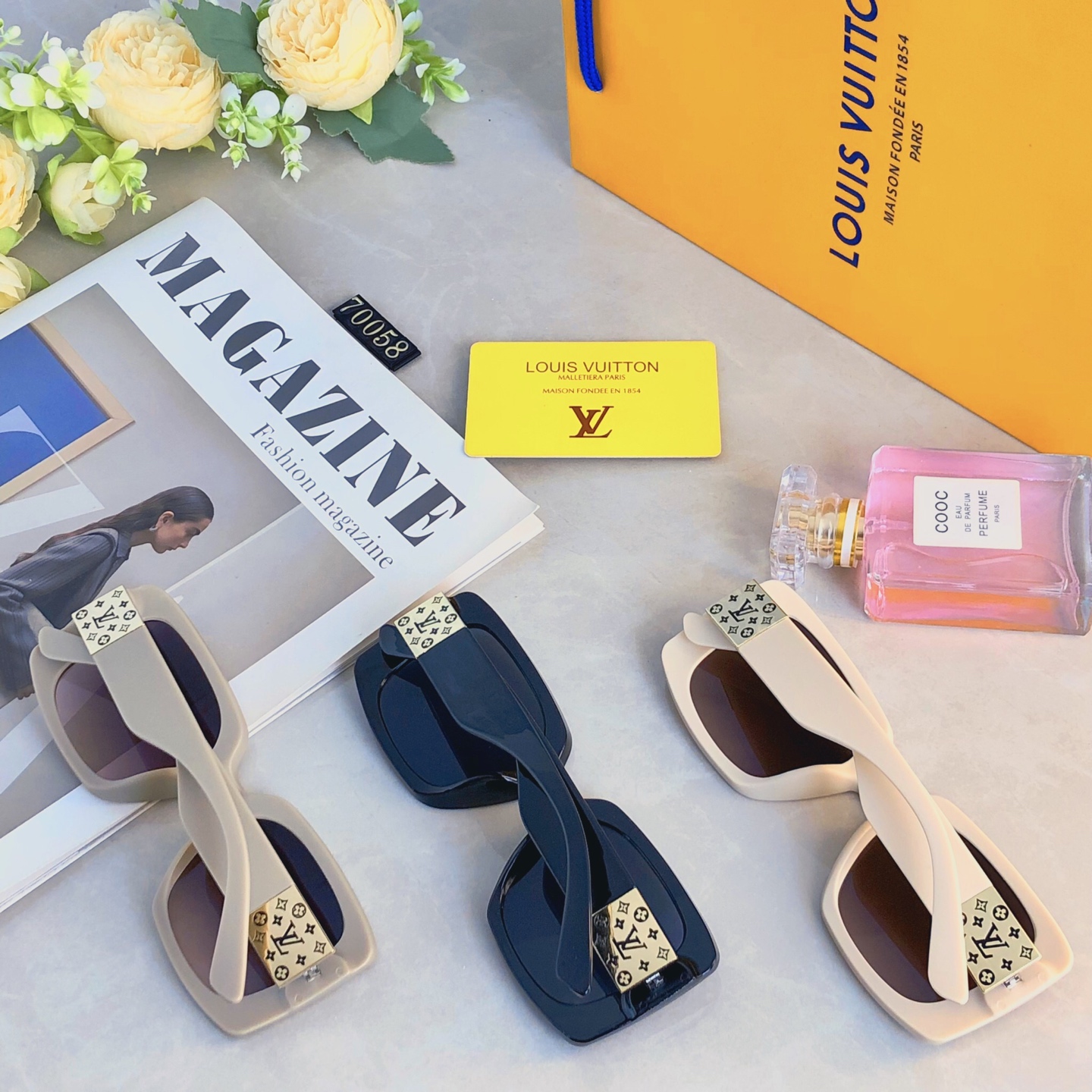 。。Louis vuitto*墨镜女辣妹显瘦防紫外线高级感百搭复古方框欧美潮牌太阳眼镜