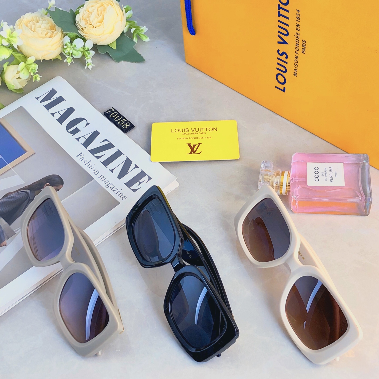 。。Louis vuitto*墨镜女辣妹显瘦防紫外线高级感百搭复古方框欧美潮牌太阳眼镜