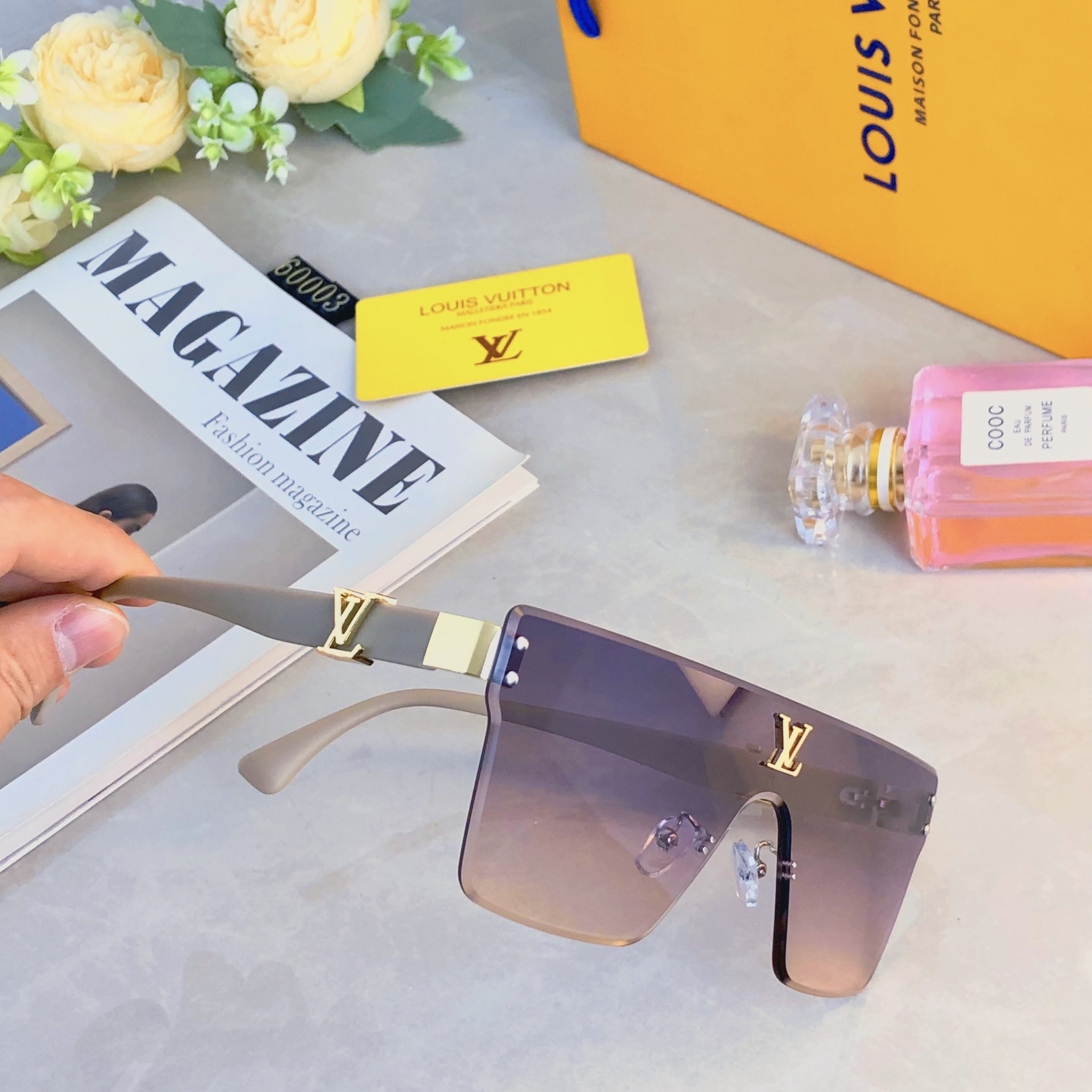 。。Louis vuitto*2026新款个性无框太阳眼镜男女百搭高级感大框显瘦墨镜防紫外线潮