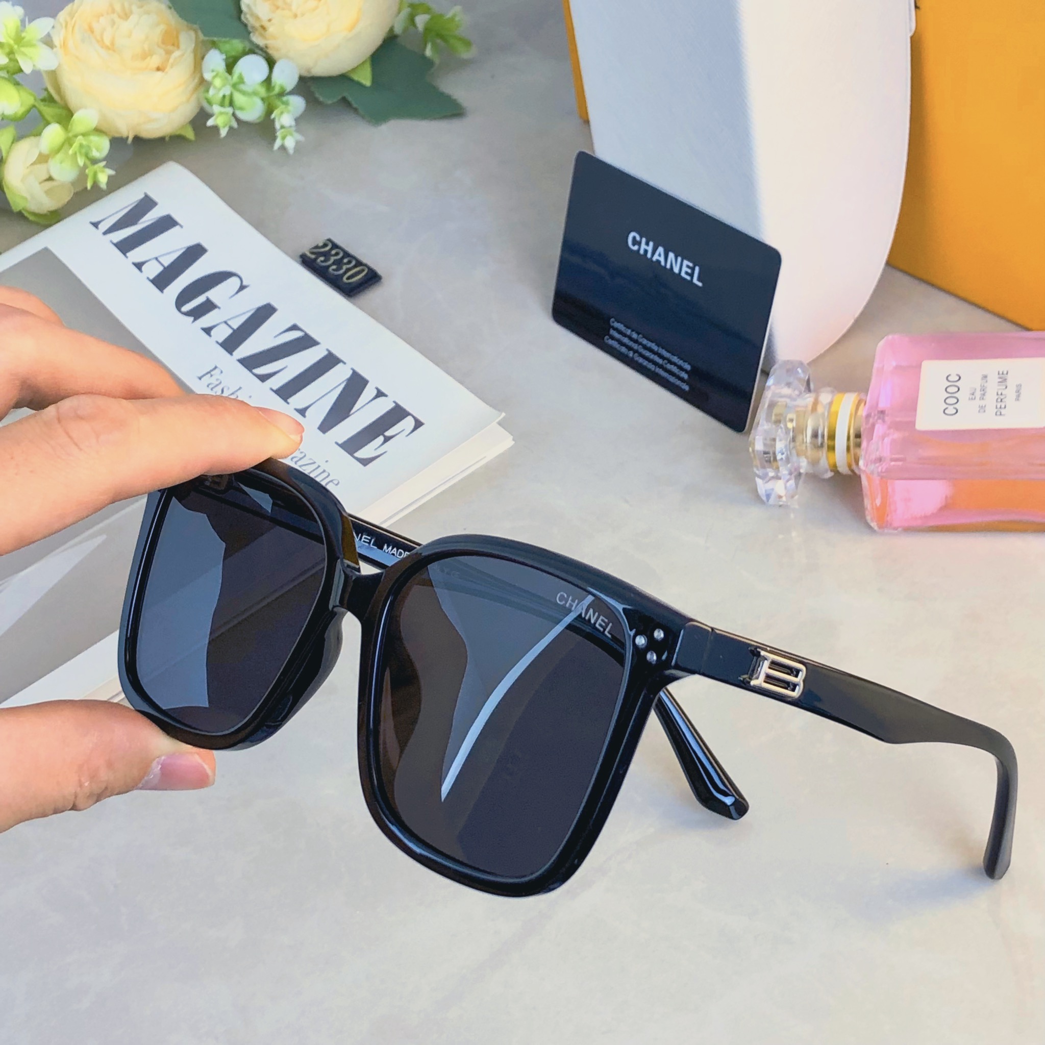 。。Chane*韩版大框墨镜男女款2026新款高级感防紫外线偏光太阳眼镜