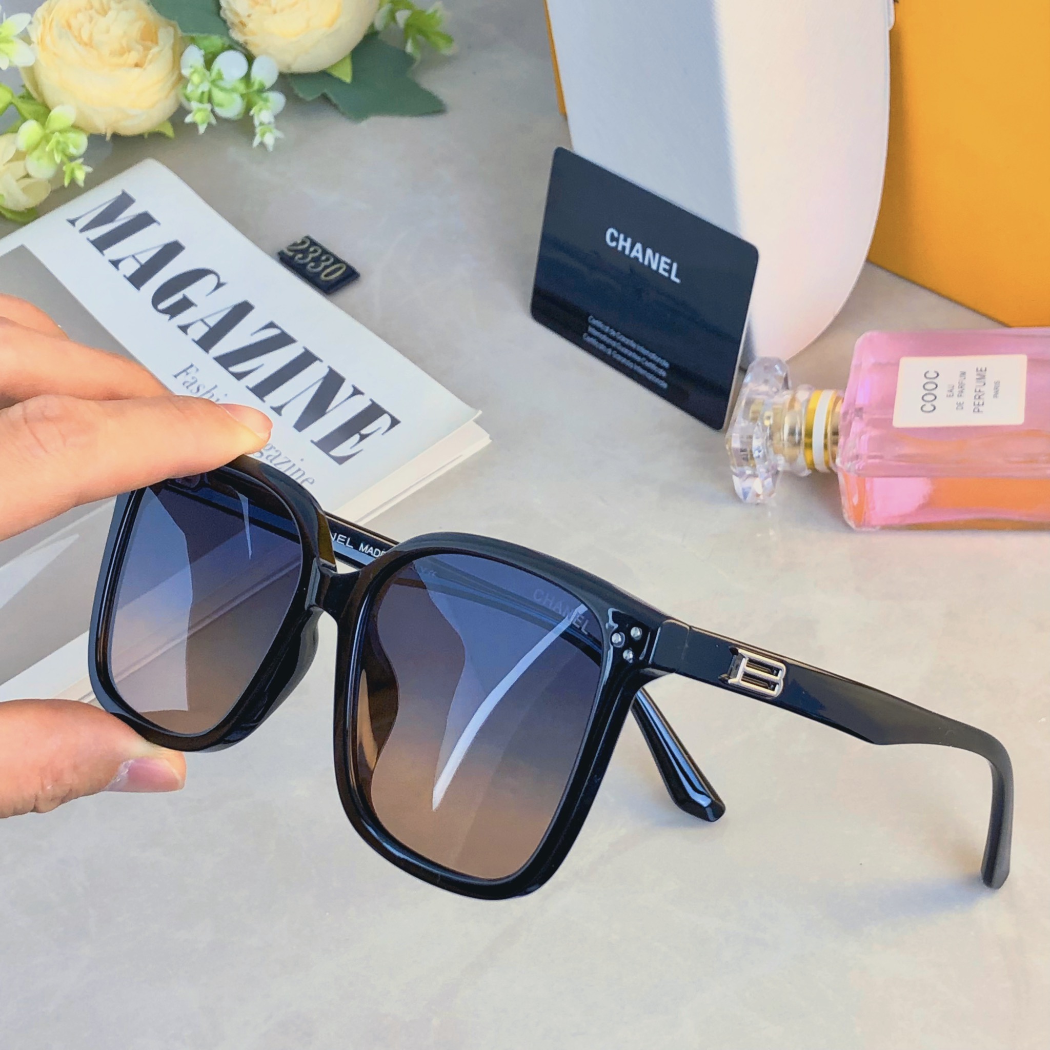 。。Chane*韩版大框墨镜男女款2026新款高级感防紫外线偏光太阳眼镜