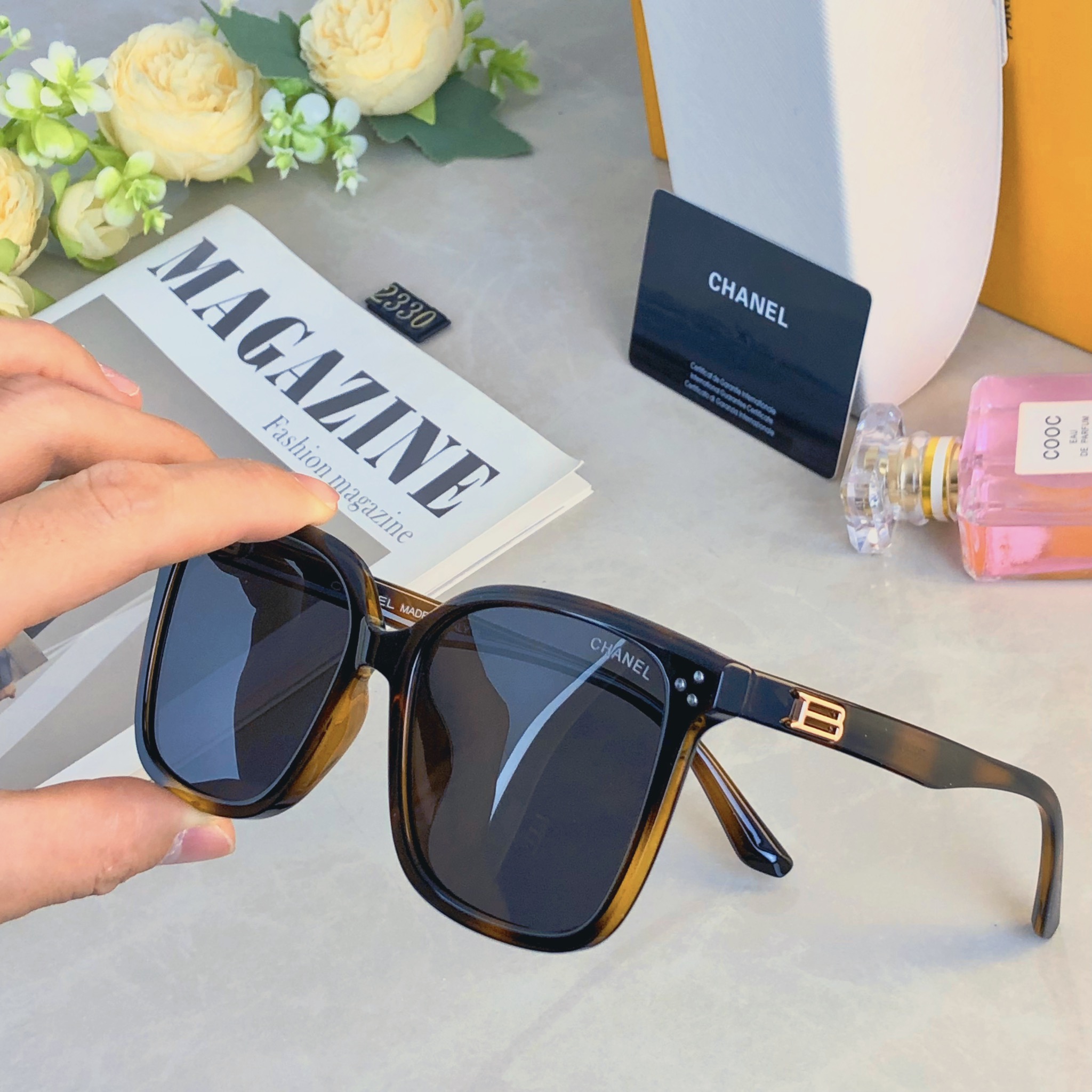 。。Chane*韩版大框墨镜男女款2026新款高级感防紫外线偏光太阳眼镜