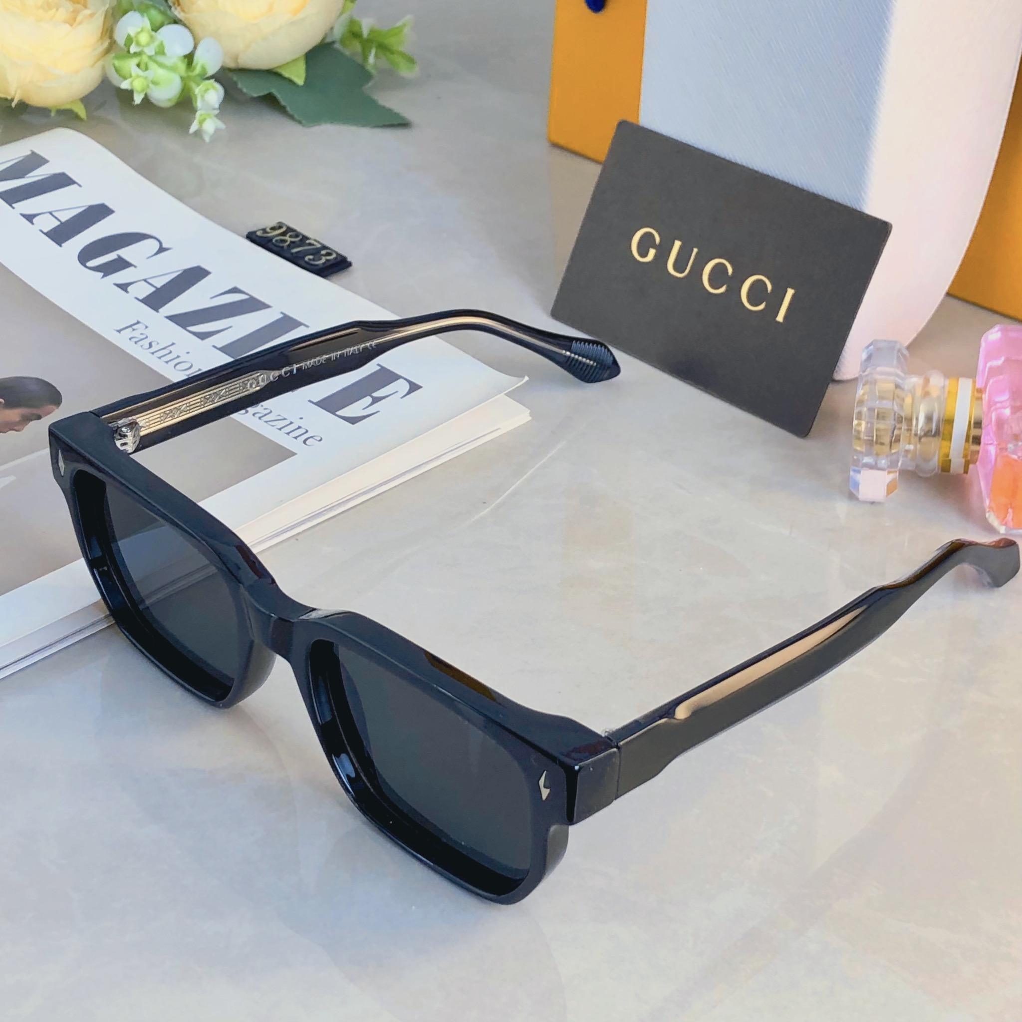 。。Gucc*墨镜个性潮流网红明星街拍防紫外线旅游眼镜情侣太阳镜男女