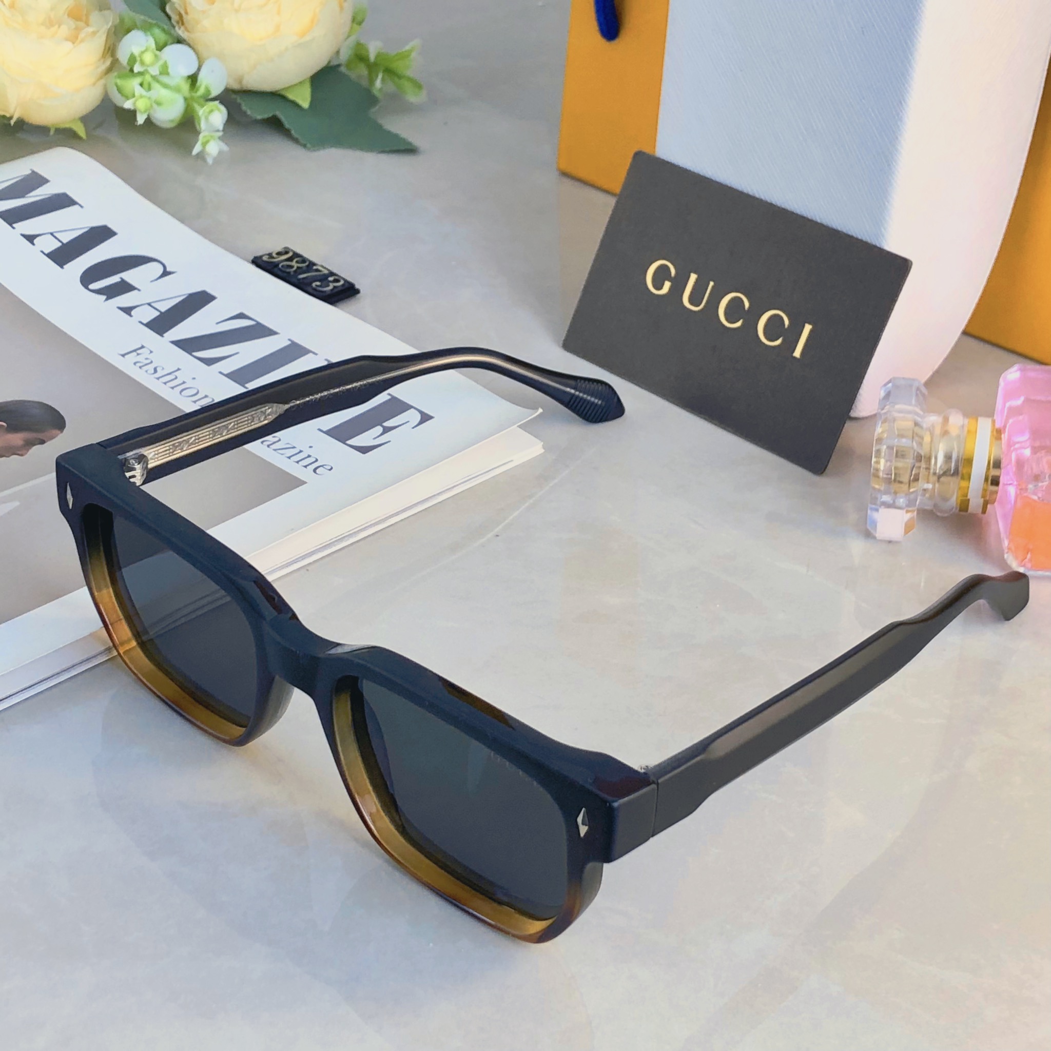 。。Gucc*墨镜个性潮流网红明星街拍防紫外线旅游眼镜情侣太阳镜男女