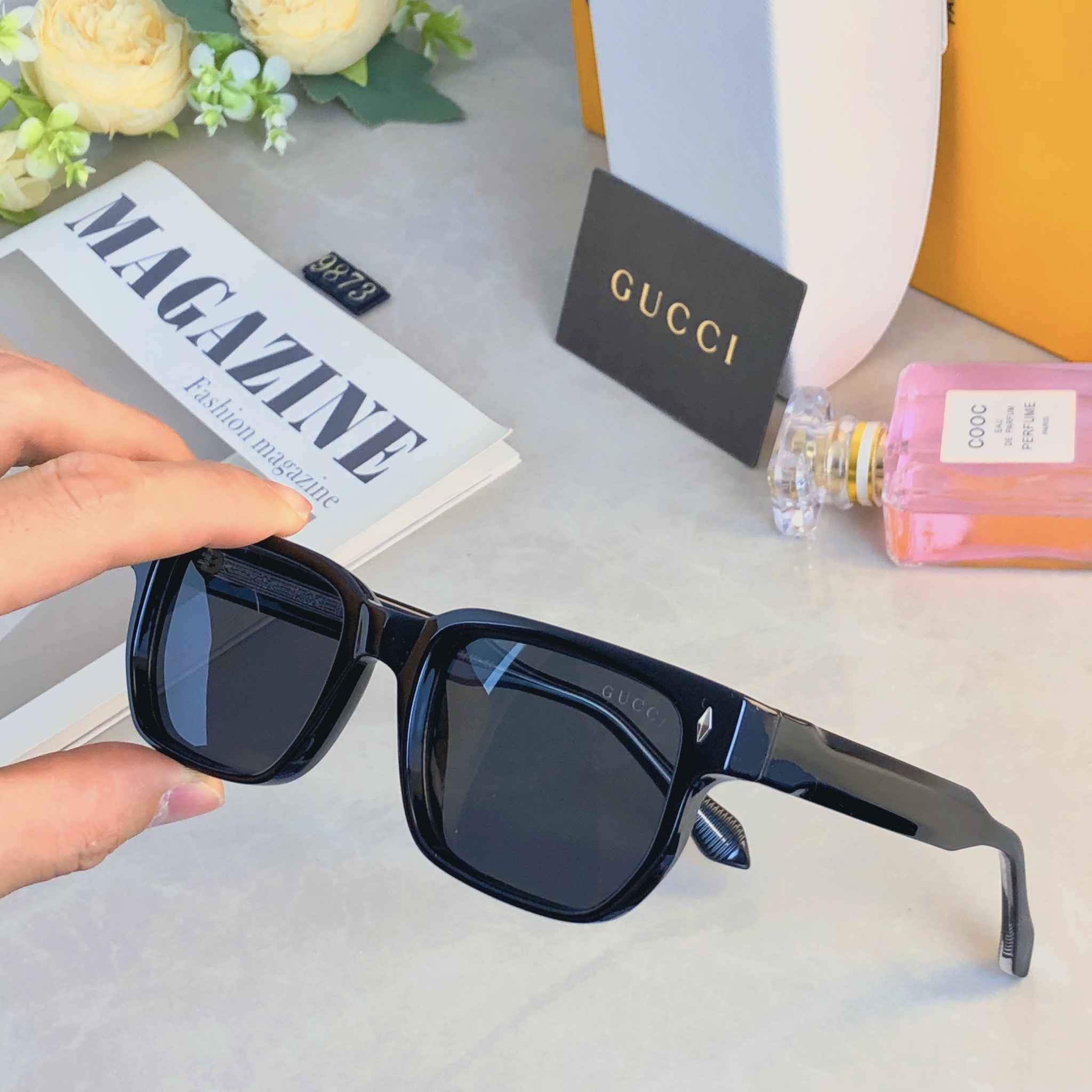 。。Gucc*墨镜个性潮流网红明星街拍防紫外线旅游眼镜情侣太阳镜男女