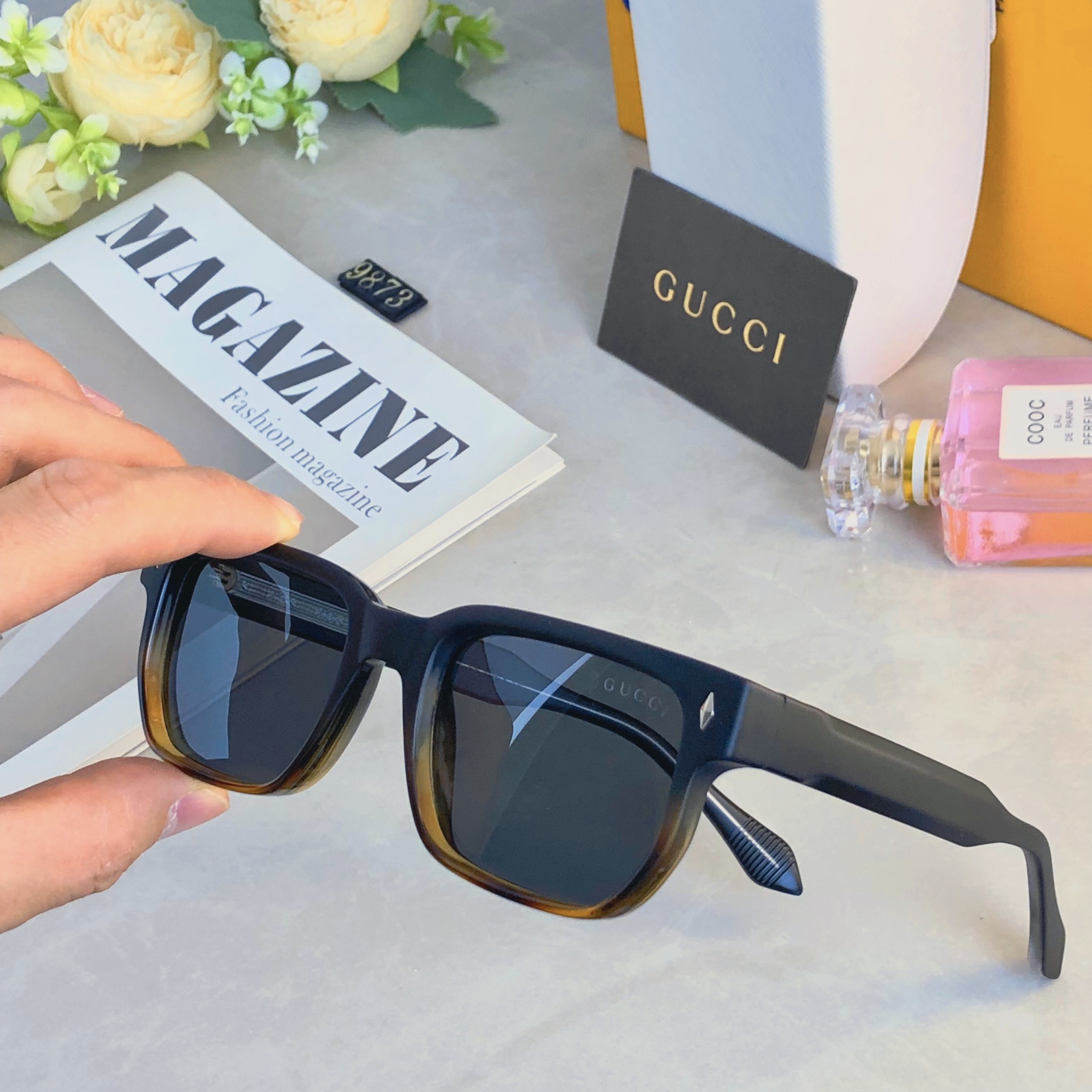 。。Gucc*墨镜个性潮流网红明星街拍防紫外线旅游眼镜情侣太阳镜男女