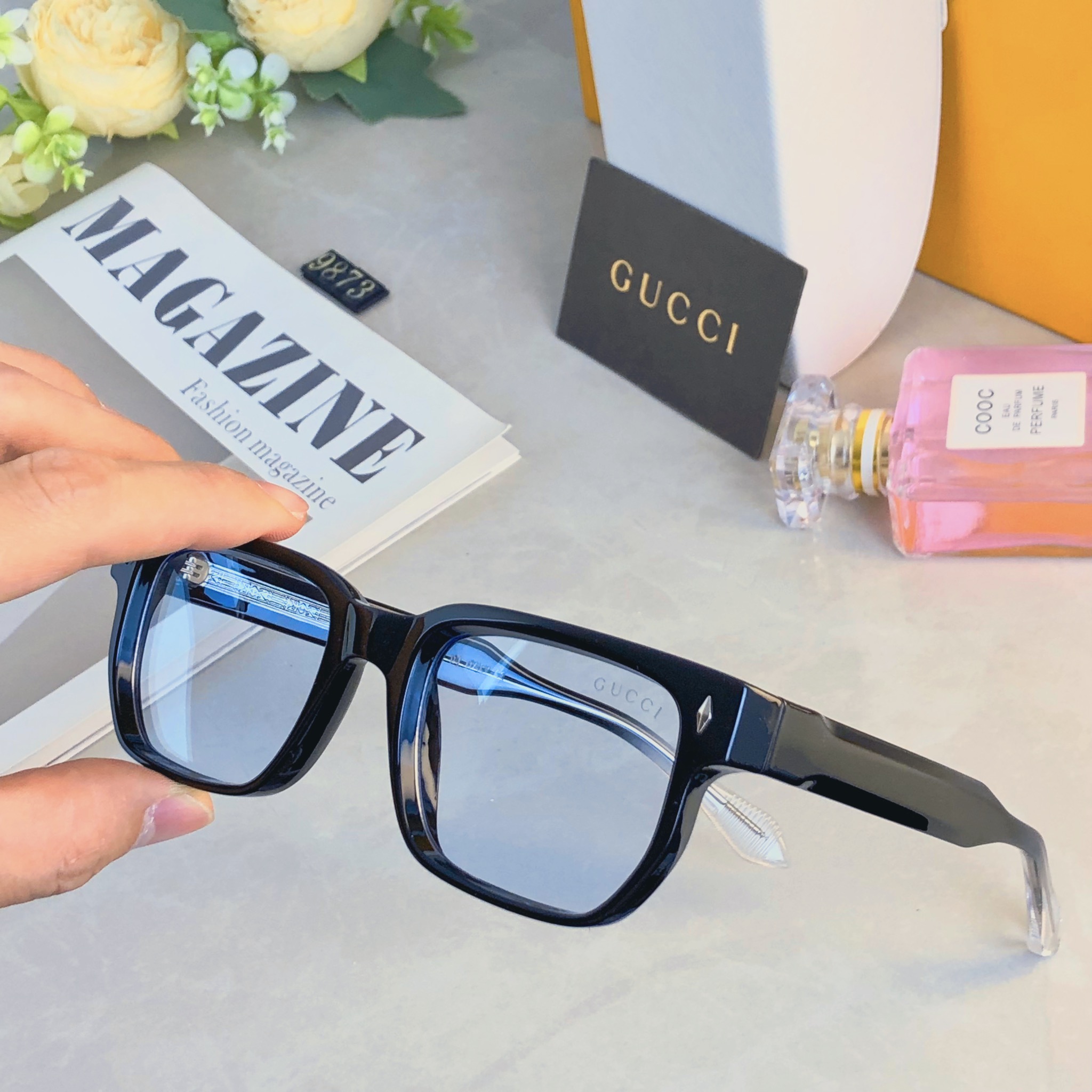 。。Gucc*墨镜个性潮流网红明星街拍防紫外线旅游眼镜情侣太阳镜男女