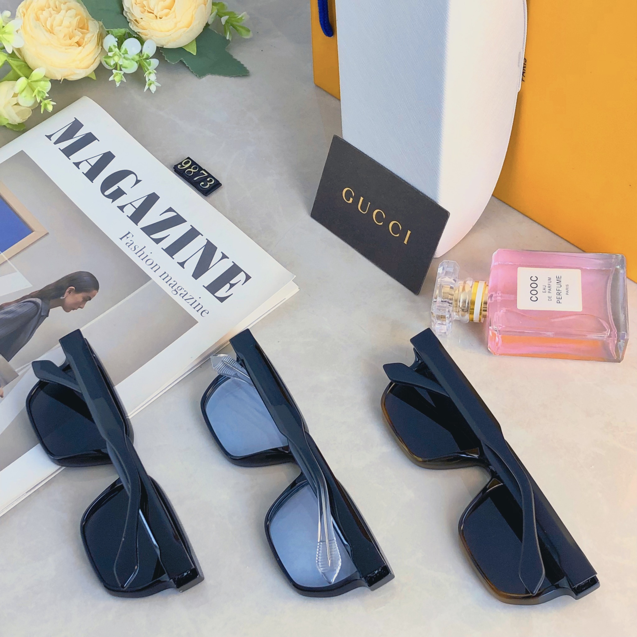 。。Gucc*墨镜个性潮流网红明星街拍防紫外线旅游眼镜情侣太阳镜男女