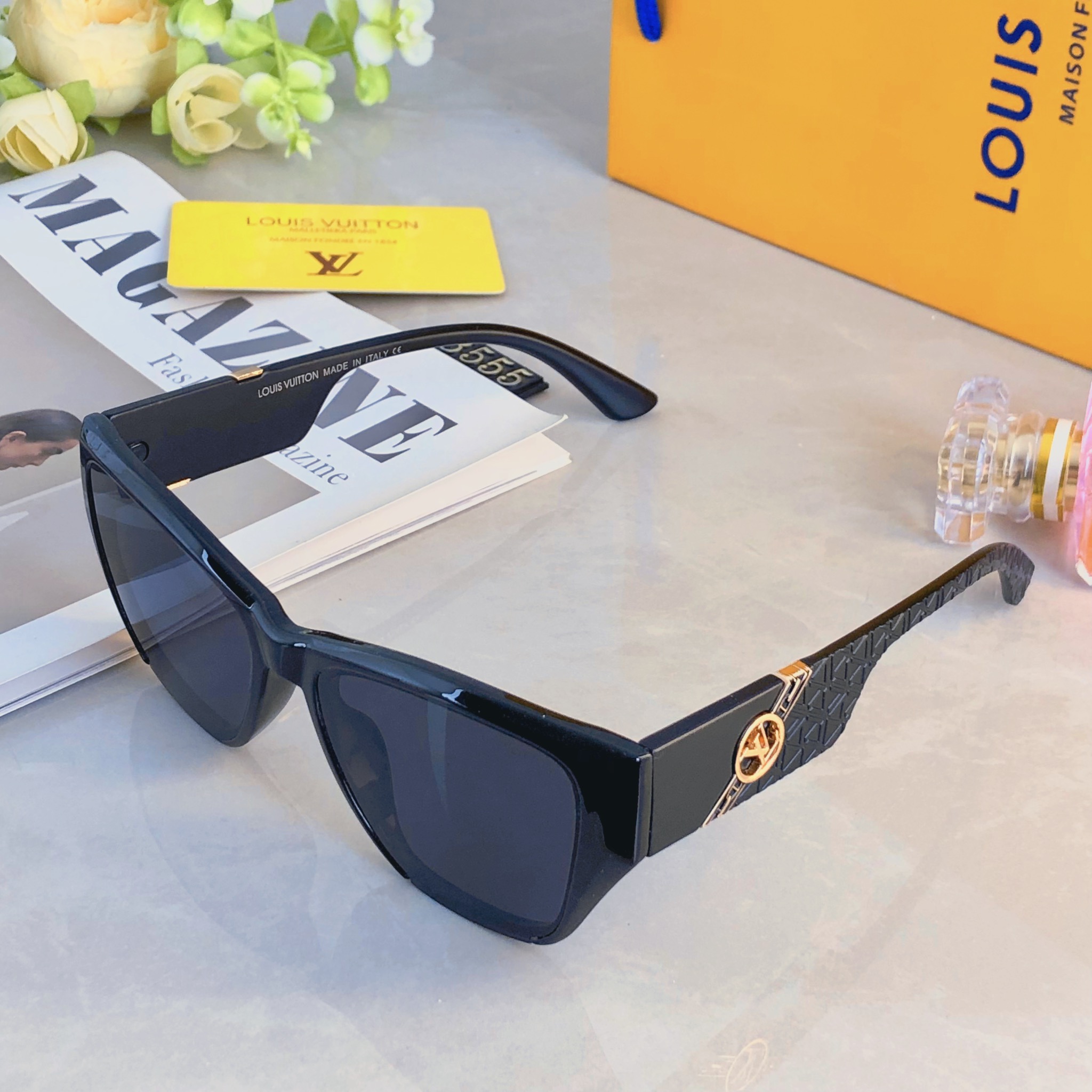 。。Louis vuitto*韩版方形墨镜个性新款太阳眼镜圆脸凹造型时髦高级感太阳镜