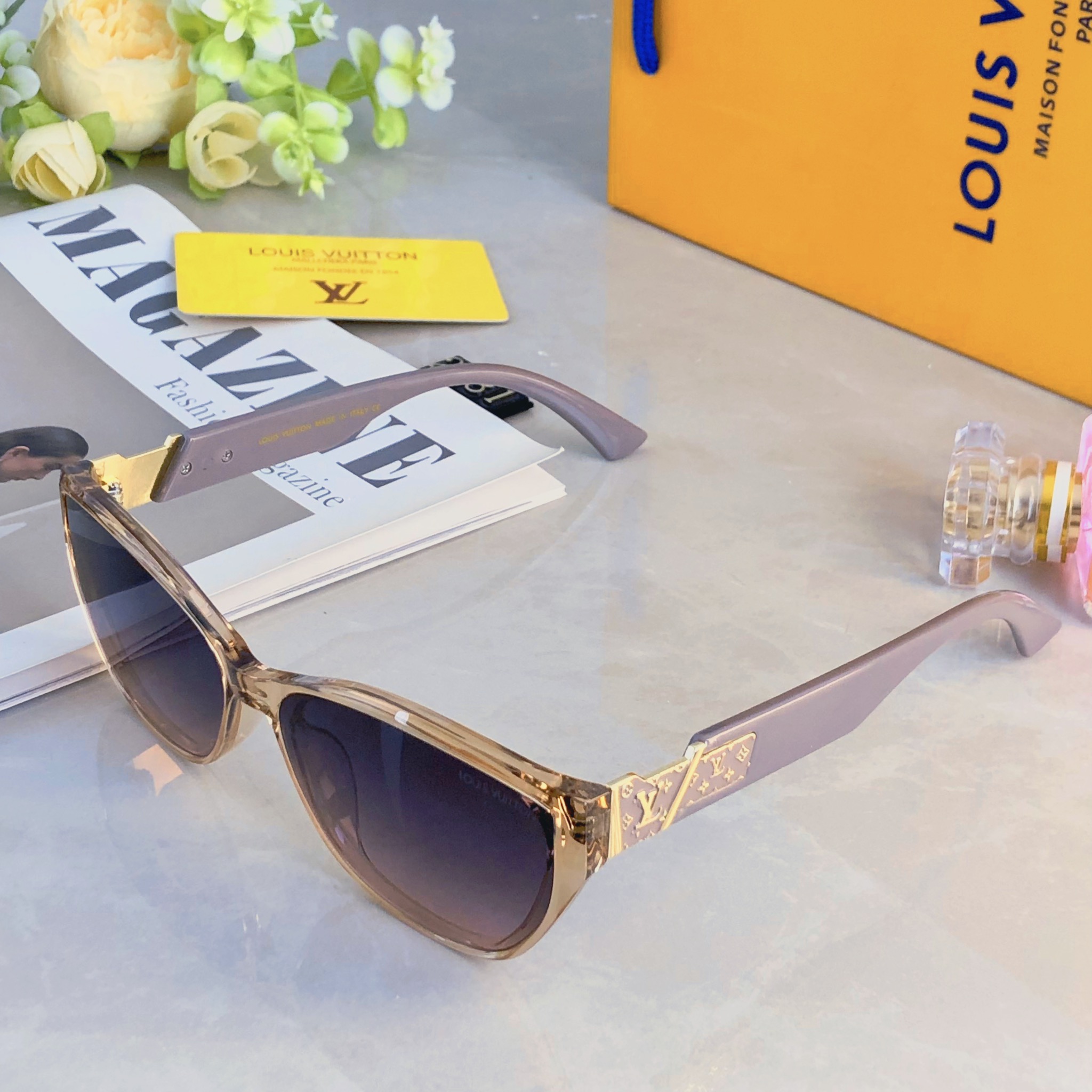 。。Louis vuitto*2026新款时髦高级感太阳眼镜圆脸显瘦防紫外线猫眼墨镜女款潮