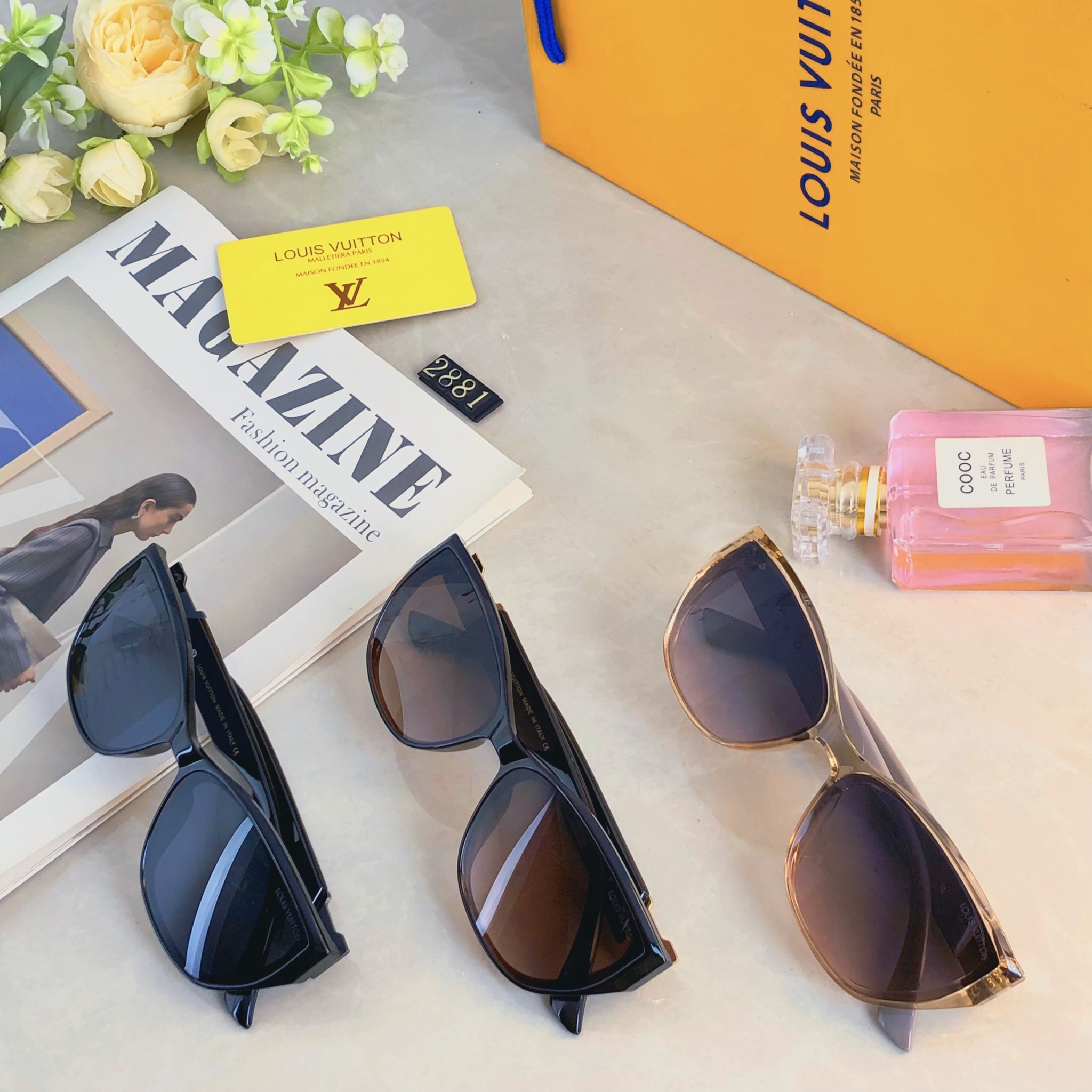 。。Louis vuitto*2026新款时髦高级感太阳眼镜圆脸显瘦防紫外线猫眼墨镜女款潮