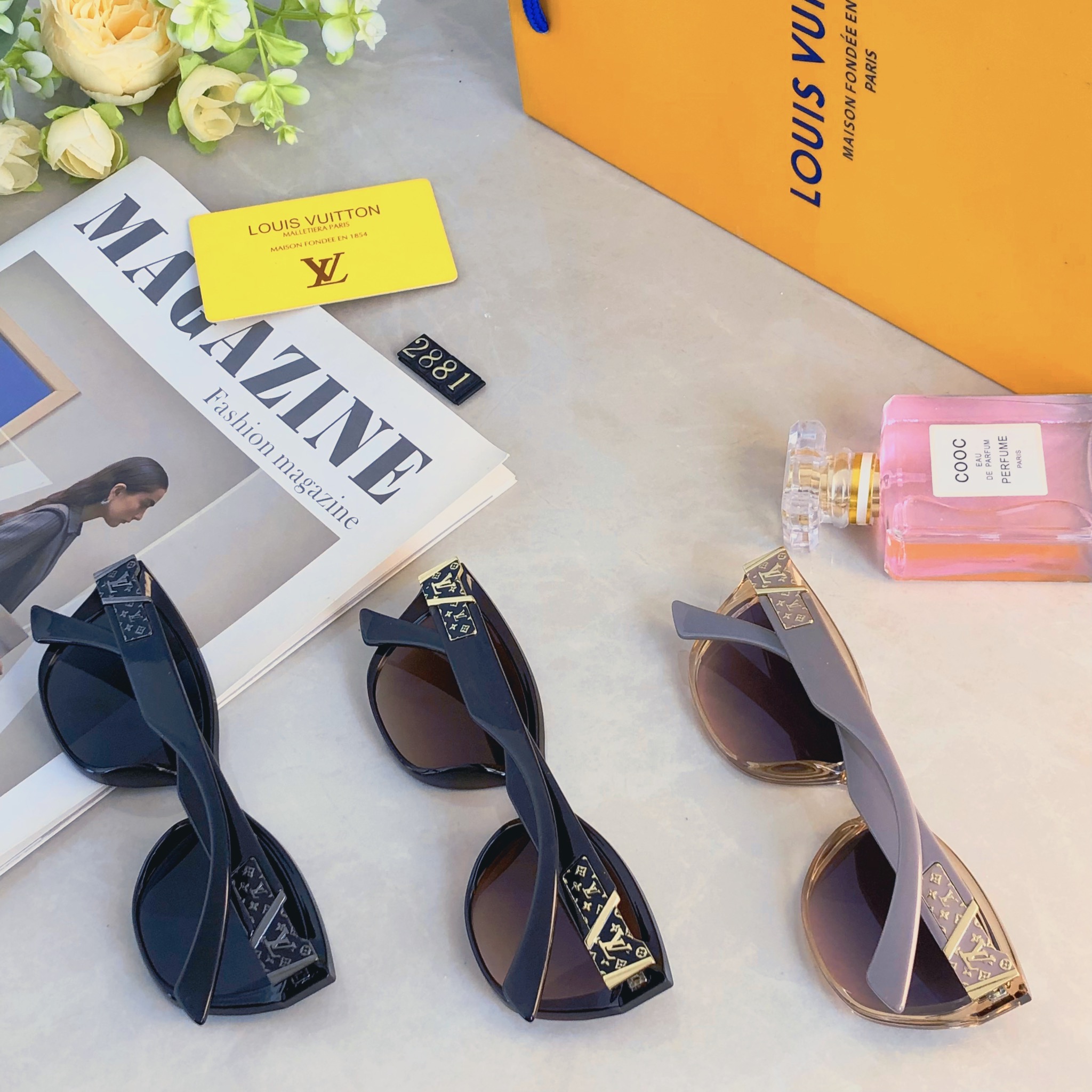 。。Louis vuitto*2026新款时髦高级感太阳眼镜圆脸显瘦防紫外线猫眼墨镜女款潮