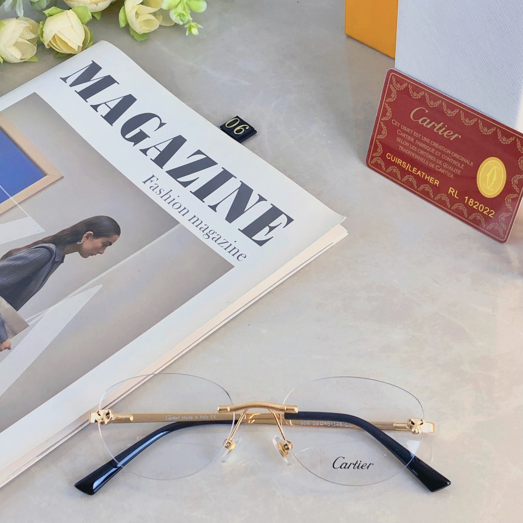 。。Cartie*韩系轻奢金丝无边框眼镜近视度数可配高级感无框眼镜