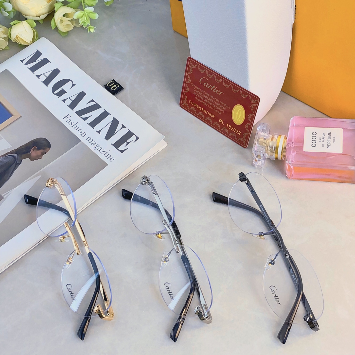。。Cartie*韩系轻奢金丝无边框眼镜近视度数可配高级感无框眼镜