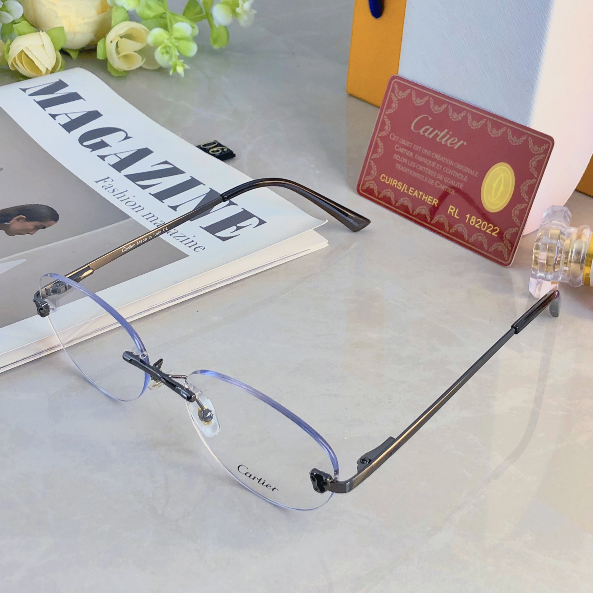 。。Cartie*韩系轻奢金丝无边框眼镜近视度数可配高级感无框眼镜