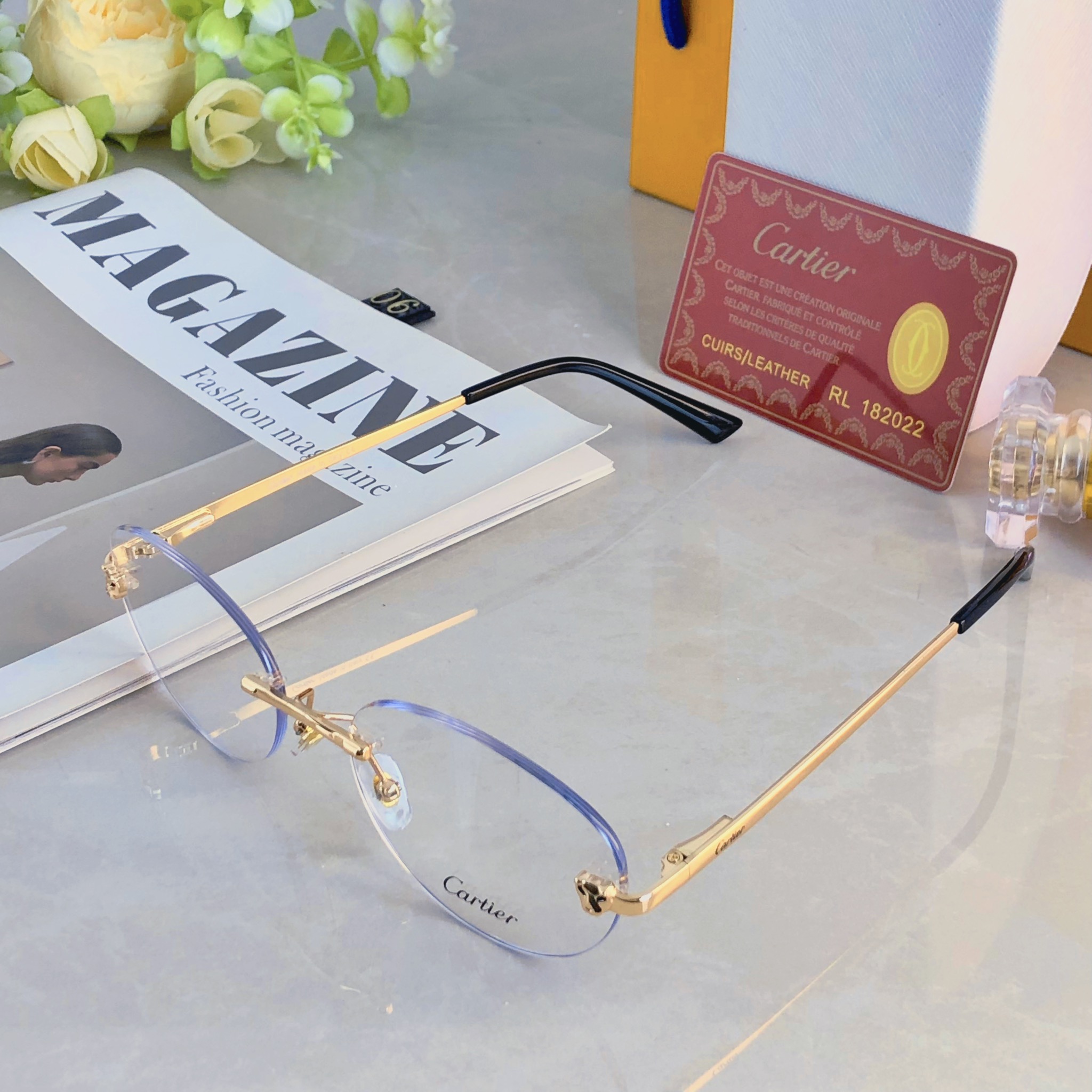 。。Cartie*韩系轻奢金丝无边框眼镜近视度数可配高级感无框眼镜