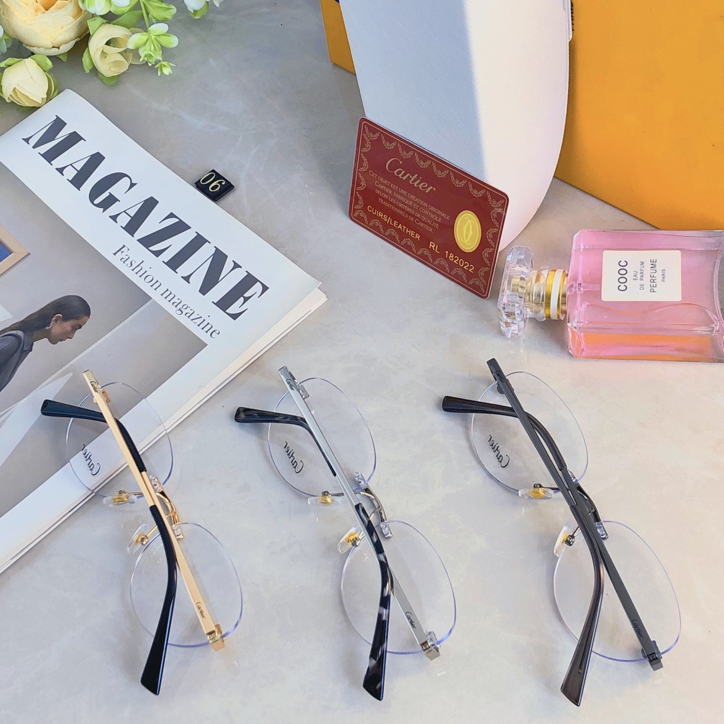 。。Cartie*韩系轻奢金丝无边框眼镜近视度数可配高级感无框眼镜