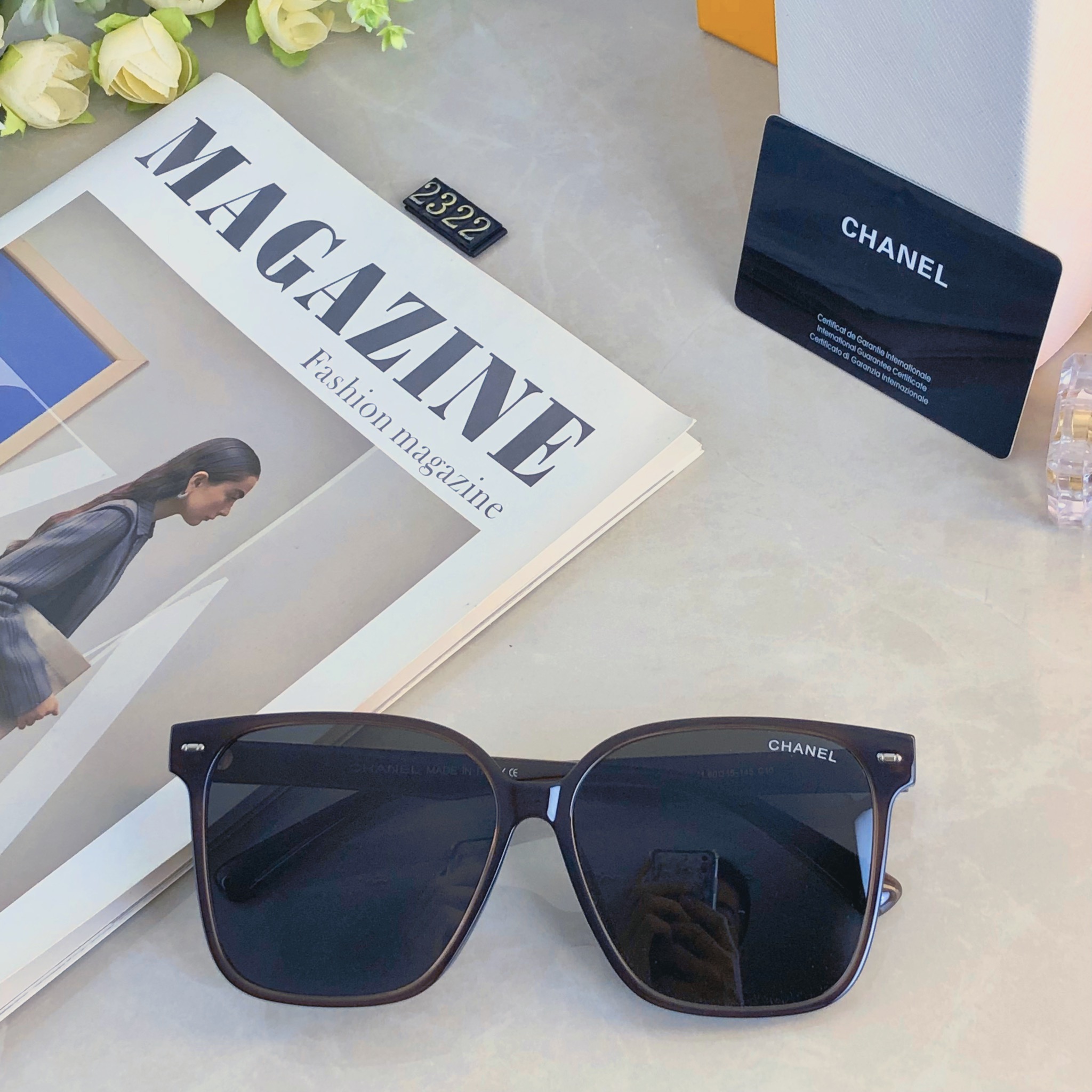 。。Chane*虞书欣娜娜同款黑色大框方形墨镜韩版潮明星圆脸素颜显瘦太阳眼镜