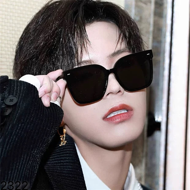 。。Chane*虞书欣娜娜同款黑色大框方形墨镜韩版潮明星圆脸素颜显瘦太阳眼镜