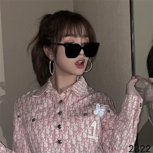 。。Chane*虞书欣娜娜同款黑色大框方形墨镜韩版潮明星圆脸素颜显瘦太阳眼镜