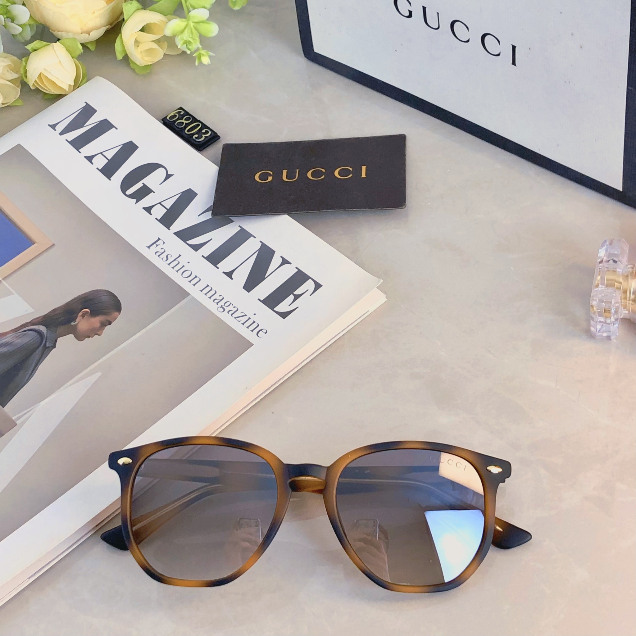 。。Gucc*2026新款太阳眼镜男女复古方形防紫外线遮阳防晒墨镜开车专用