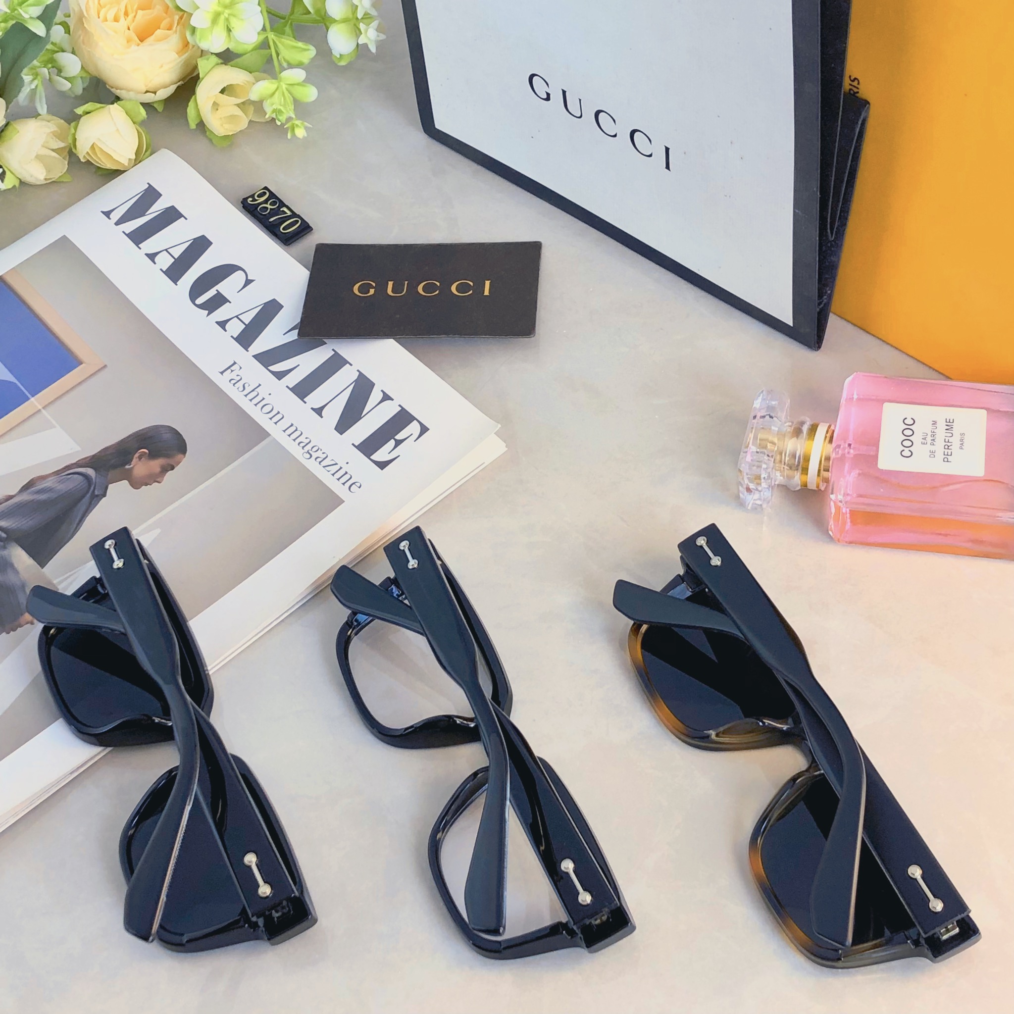 。。Gucc*黑框个性眼镜ins素颜复古近视眼镜素颜神器平光镜方框防蓝光网红