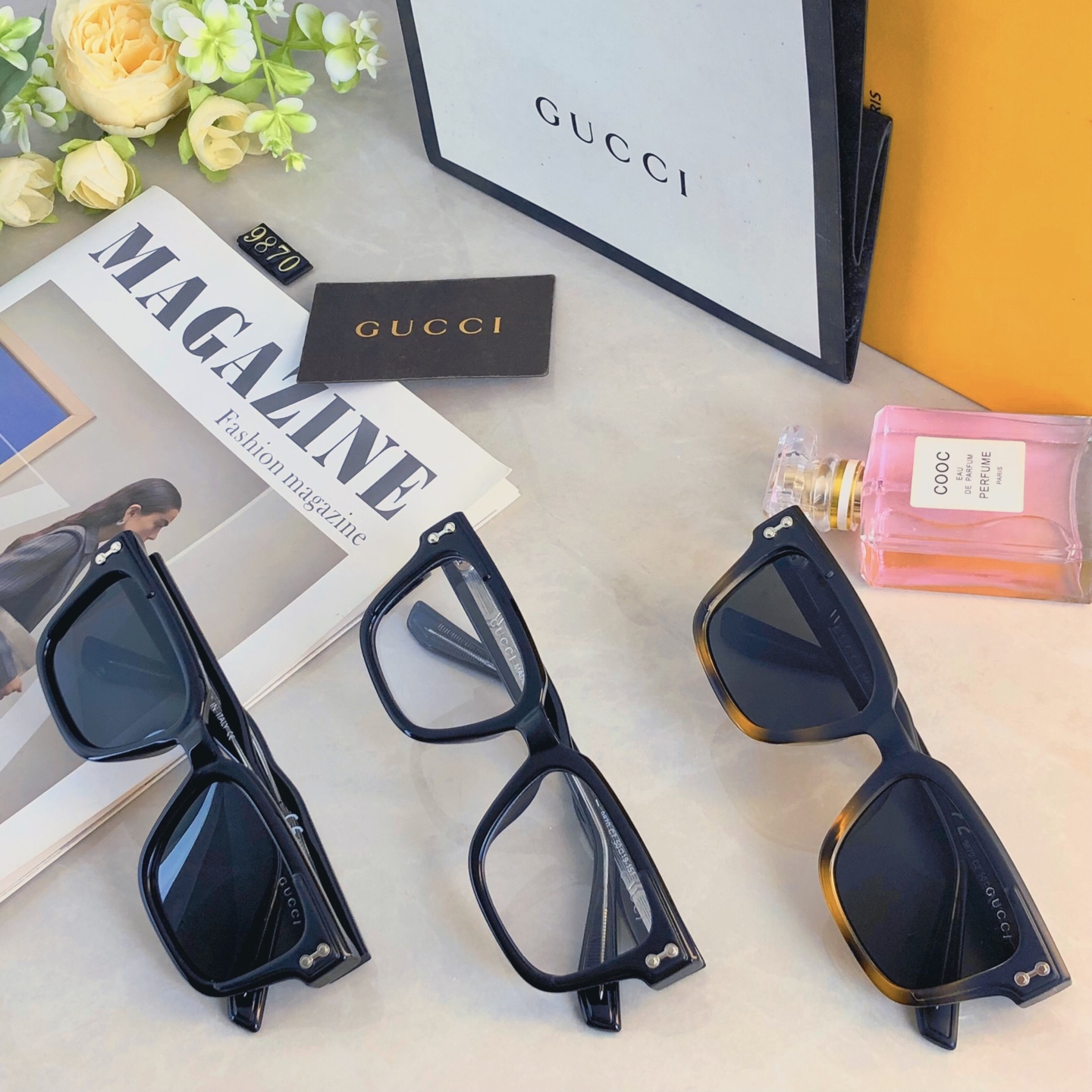 。。Gucc*黑框个性眼镜ins素颜复古近视眼镜素颜神器平光镜方框防蓝光网红