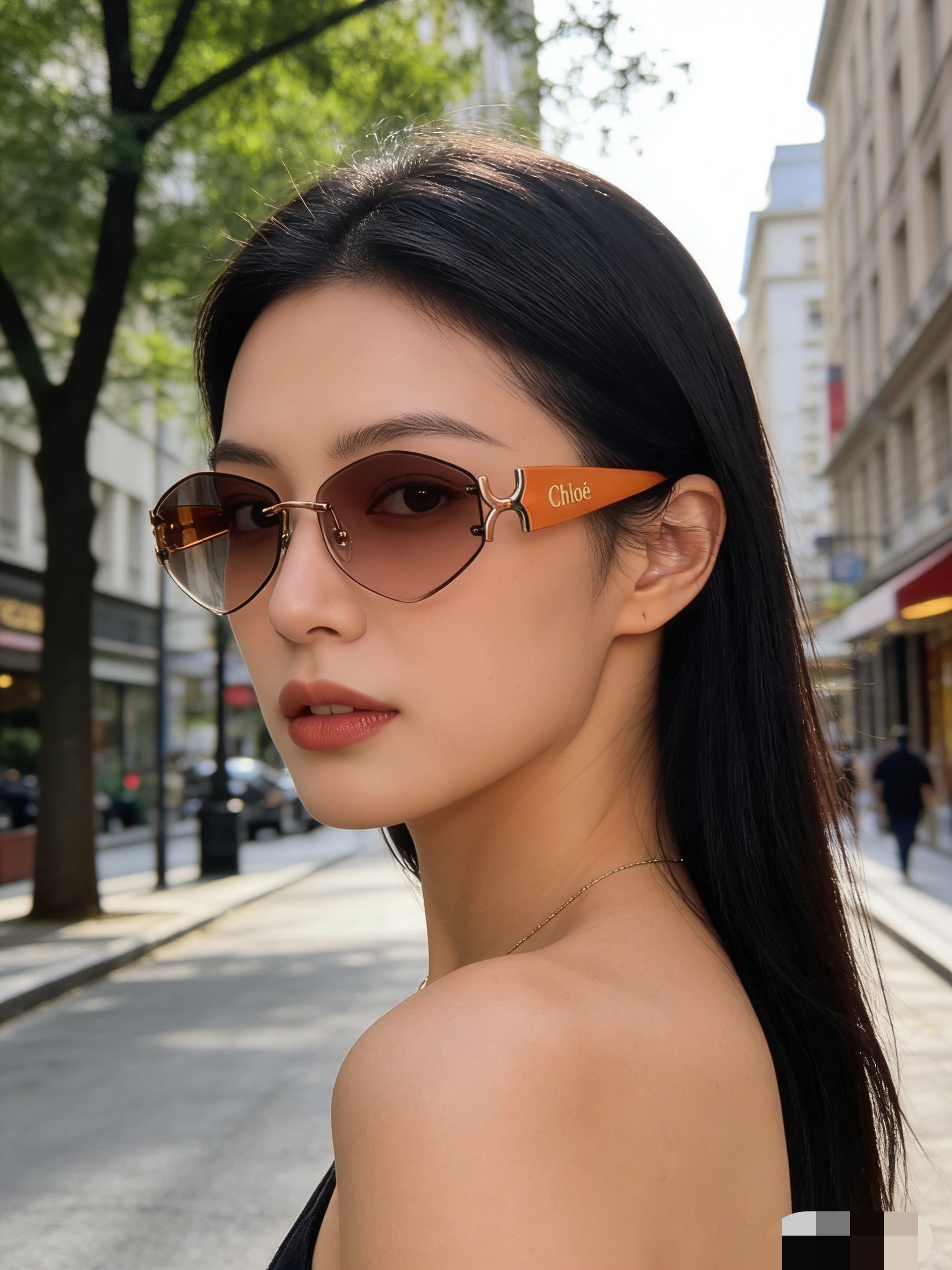 。。Chlo*复古轻奢金属猫眼女士太阳镜防紫外线个性街拍时尚单品墨镜高级感