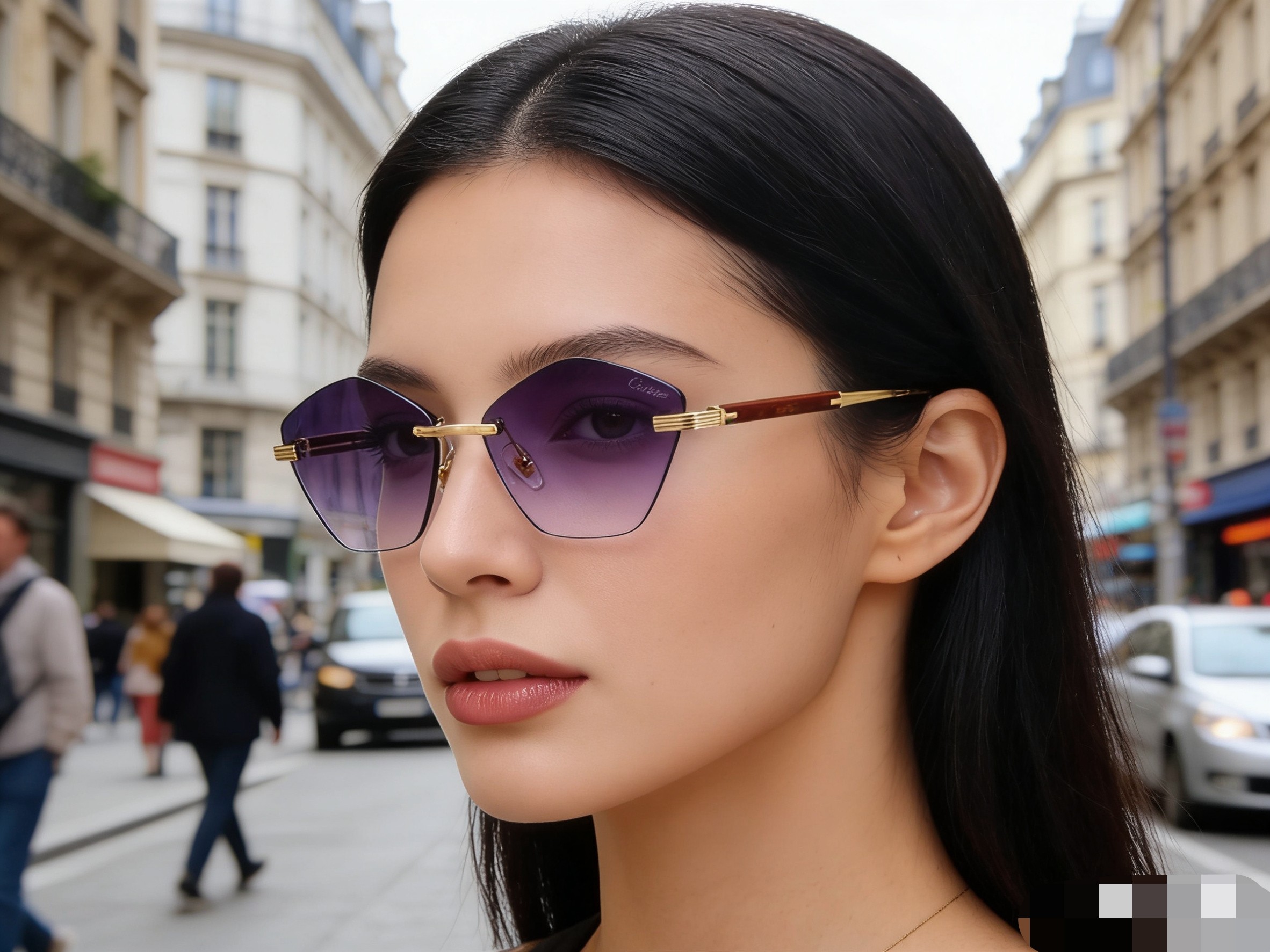 。。Cartie*2026新款无框墨镜女高级感小脸防紫外线时尚百搭太阳眼镜小框男帅