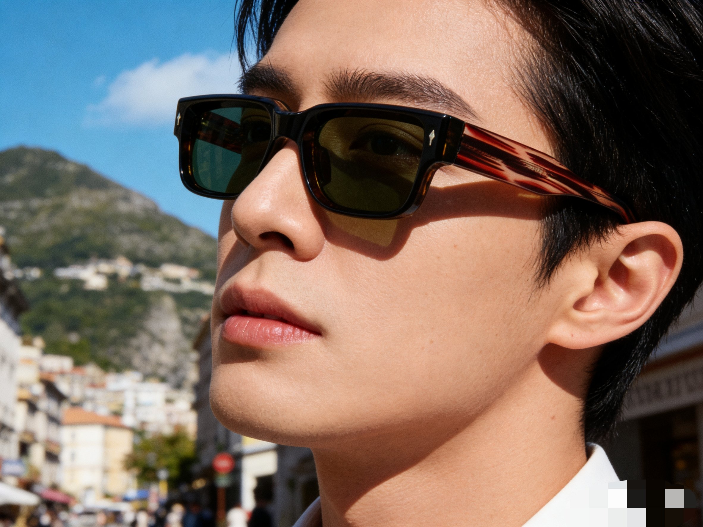 。。Gucc*爆款太阳镜米钉 欧美街拍ins网红模特方形墨镜女