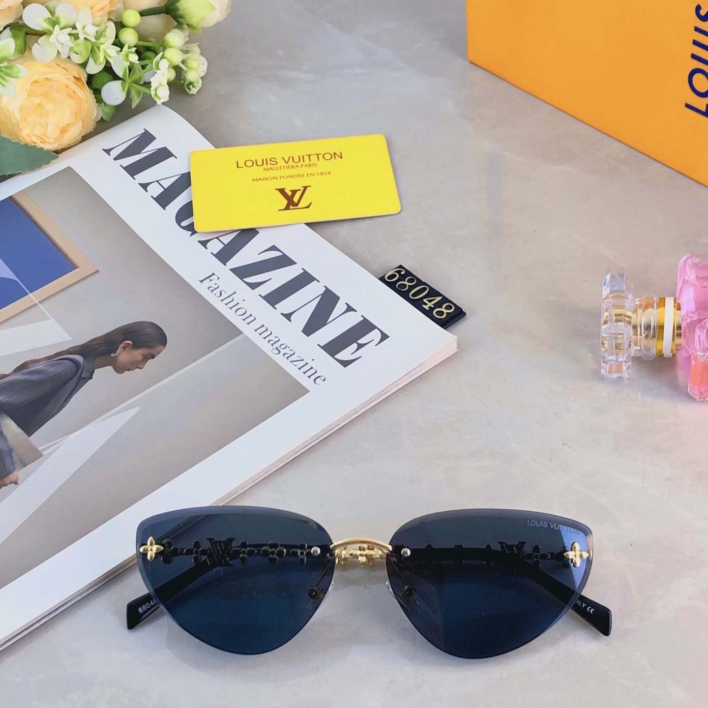 。。Louis vuitto*新款无框猫眼墨镜女欧美风网红款复古辣妹y2k海边街拍太阳镜