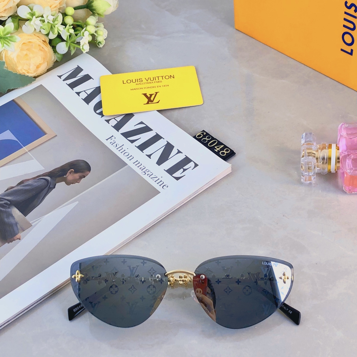 。。Louis vuitto*新款无框猫眼墨镜女欧美风网红款复古辣妹y2k海边街拍太阳镜