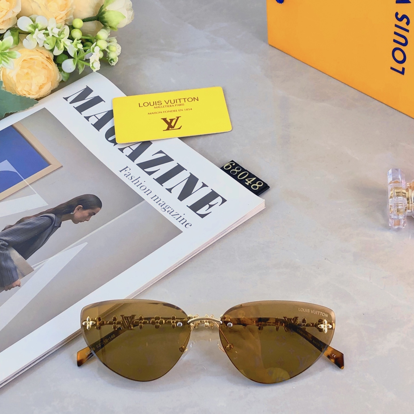 。。Louis vuitto*新款无框猫眼墨镜女欧美风网红款复古辣妹y2k海边街拍太阳镜